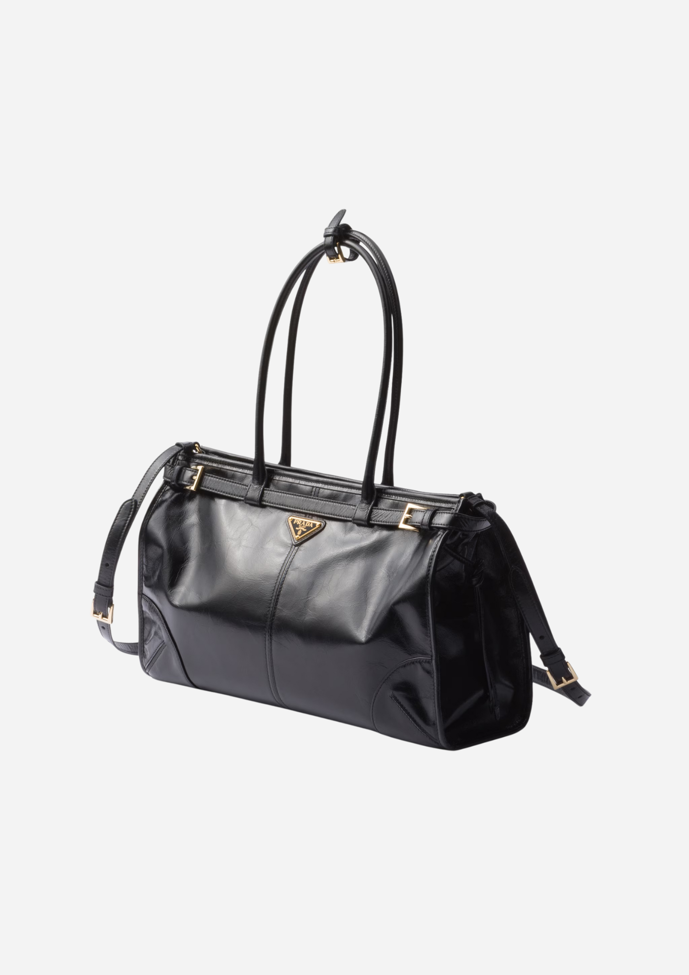 BOLSO DE MANO PRADA BONNIE GRANDE EN PIEL NEGRA