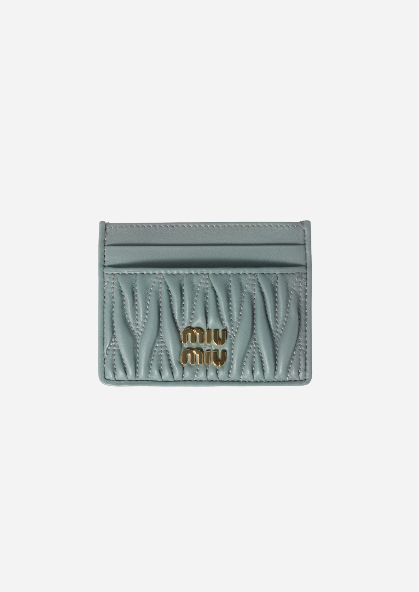 MIU MIU kleine portemonnee in matelassé nappa poederroze