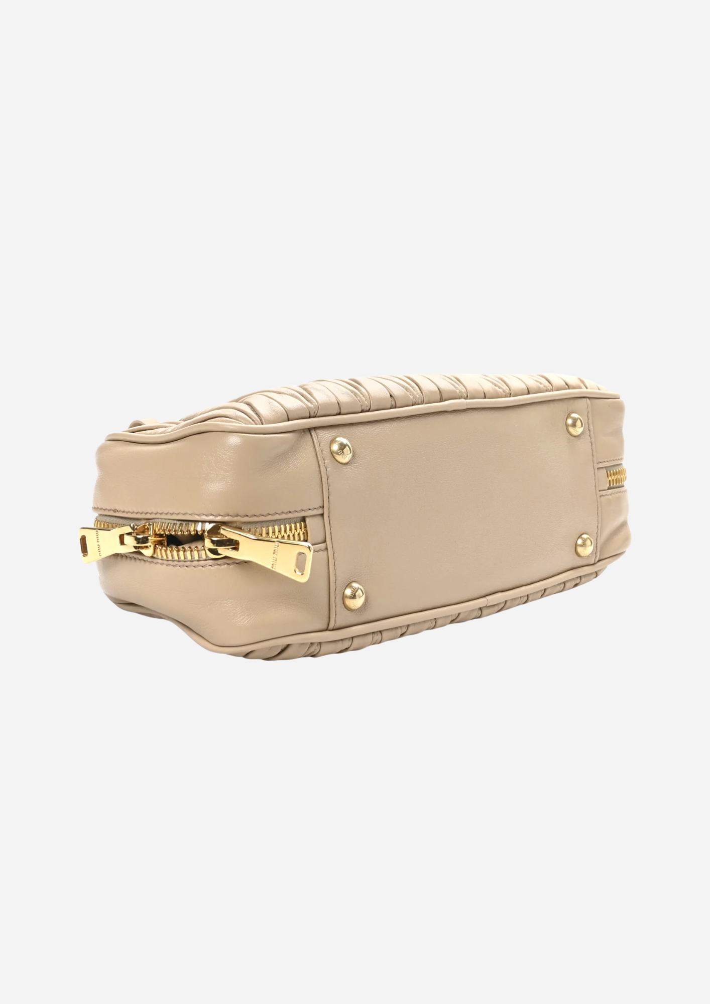 MIU MIU BORSA ARCADIE IN NAPPA MATELASSÉ LARGE SABBIA