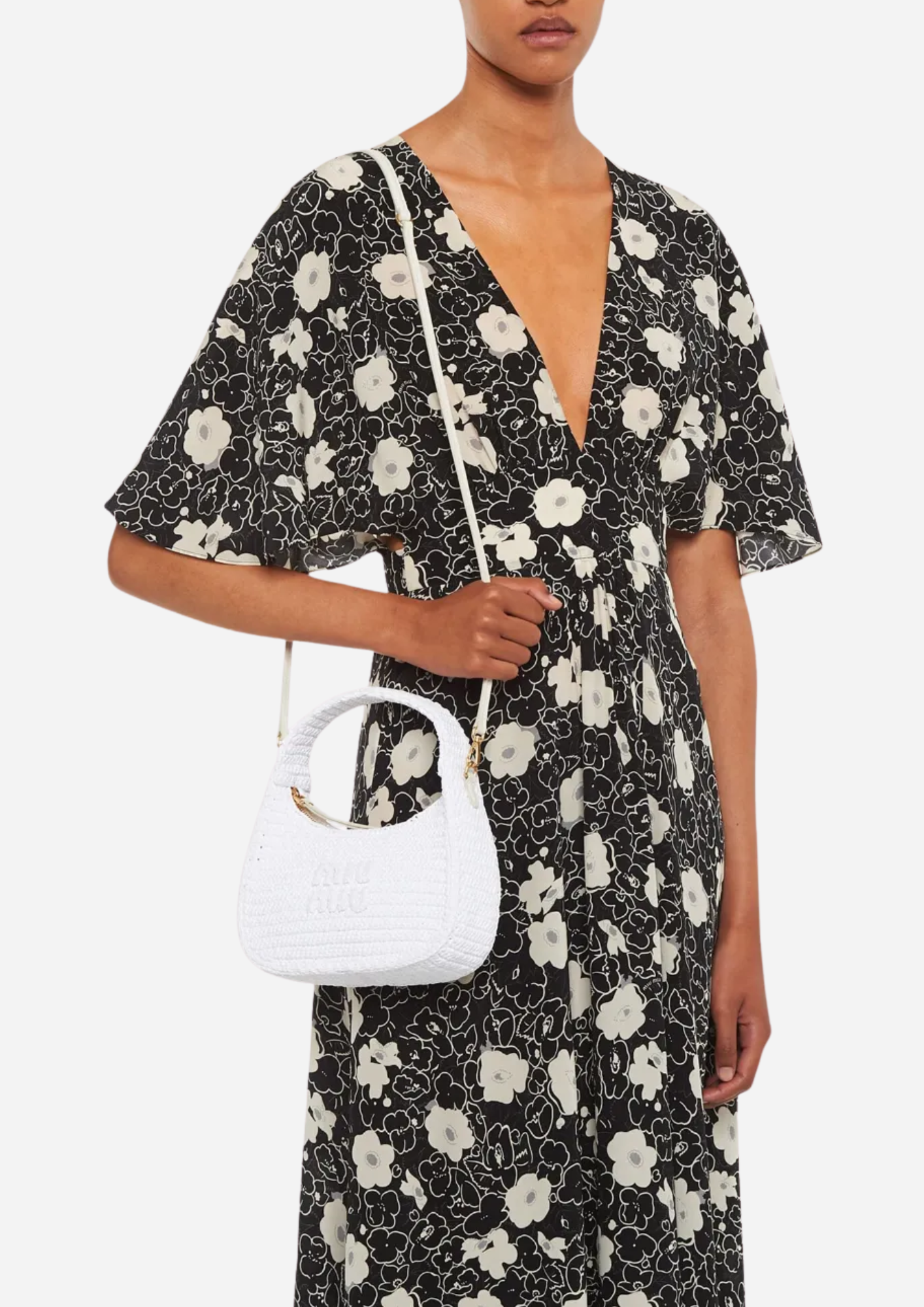 Miu Miu Borsa Hobo Wander Crochet White