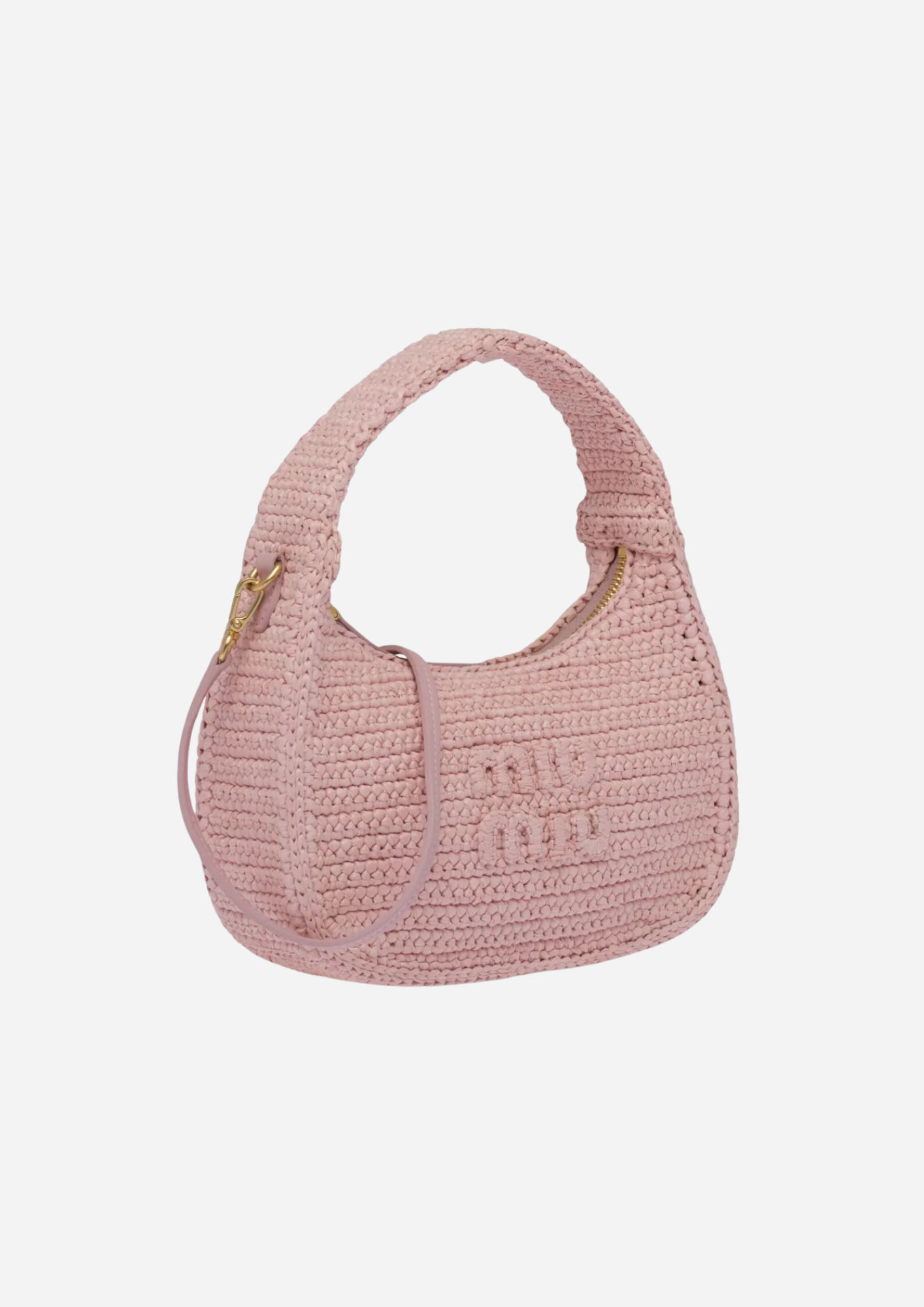 Miu Miu Borsa Hobo Wander Crochet Pink