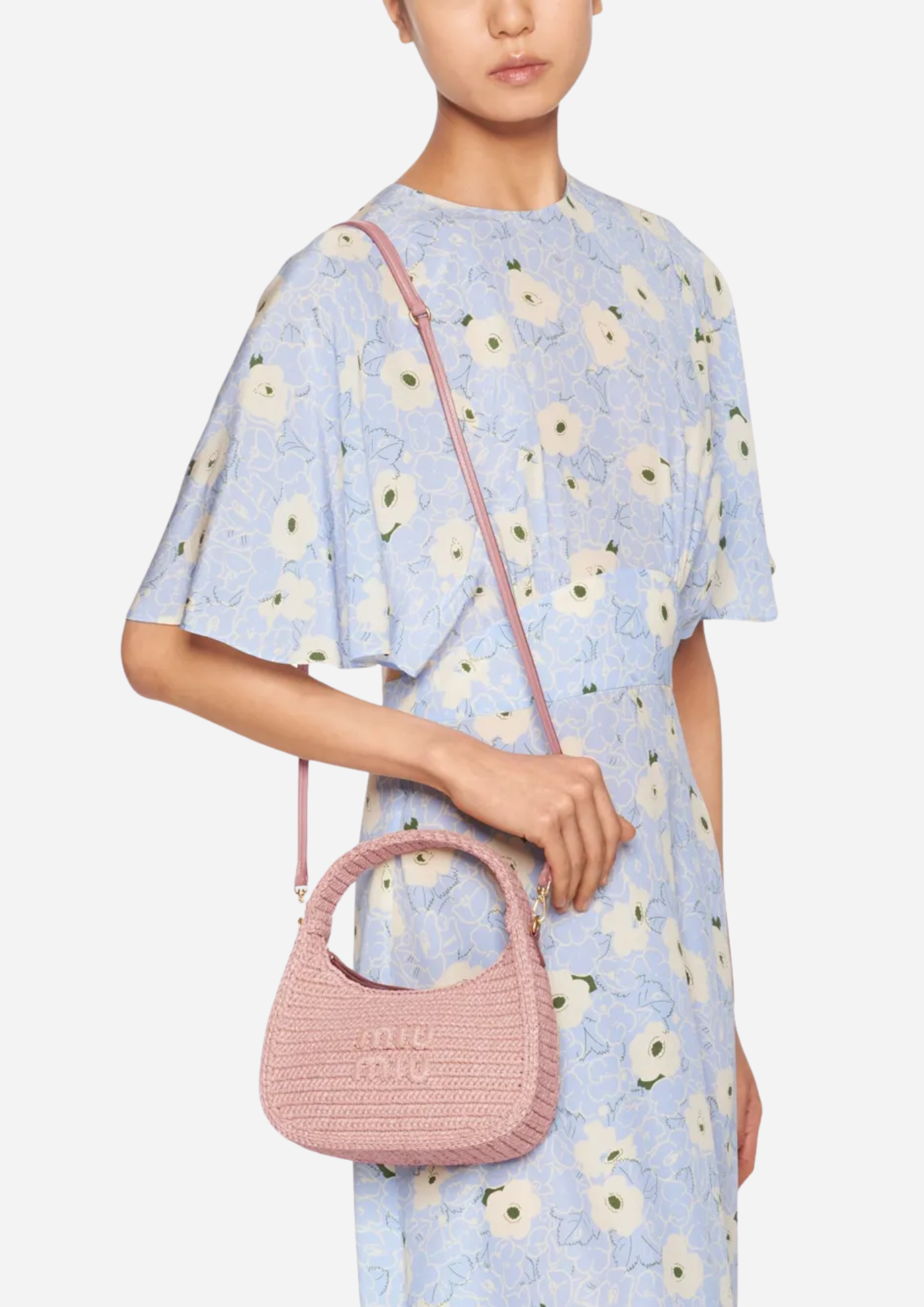 Miu Miu Borsa Hobo Wander Crochet Pink
