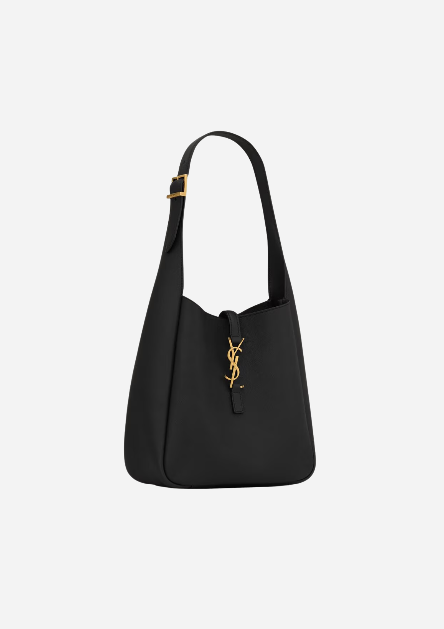 Saint Laurent Borsa Le 5 À 7 Small Morbida in Pelle Martellata Nera