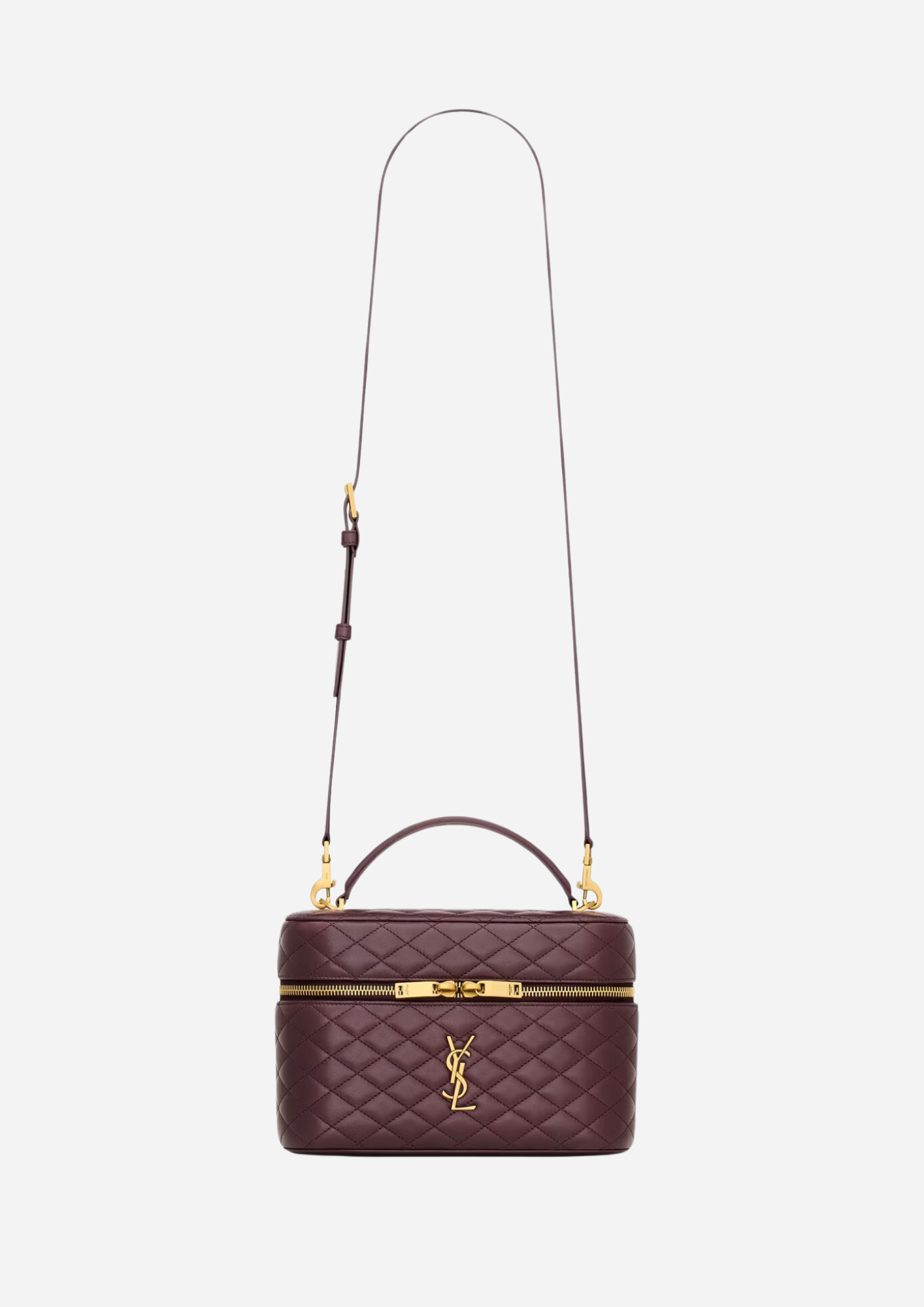 Saint Laurent Borsa Gaby Vanity Large in Pelle di Agnello Rouge Cabernet