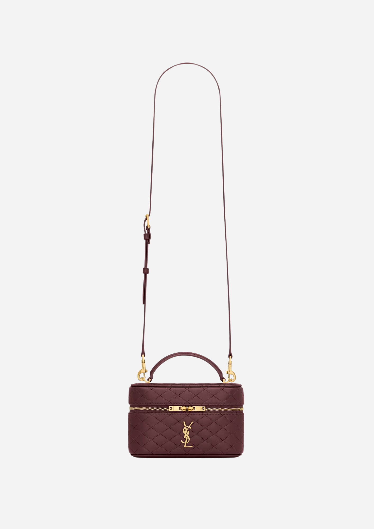 Saint Laurent Borsa Gaby Vanity Medium in Pelle di Agnello Rouge Cabernet
