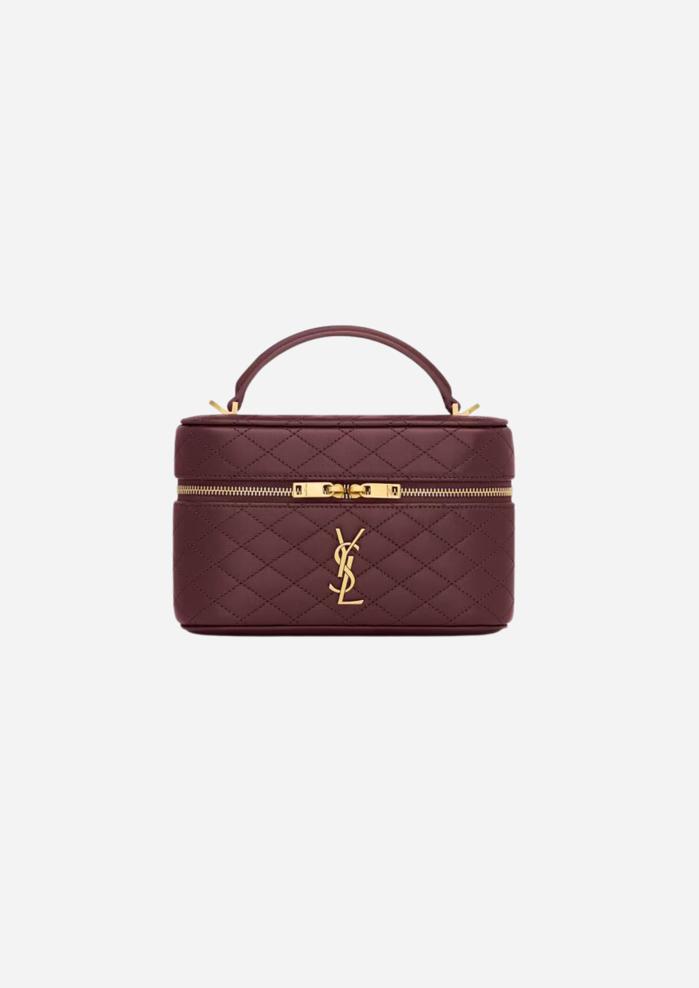 Saint Laurent Borsa Gaby Vanity Medium in Pelle di Agnello Rouge Cabernet