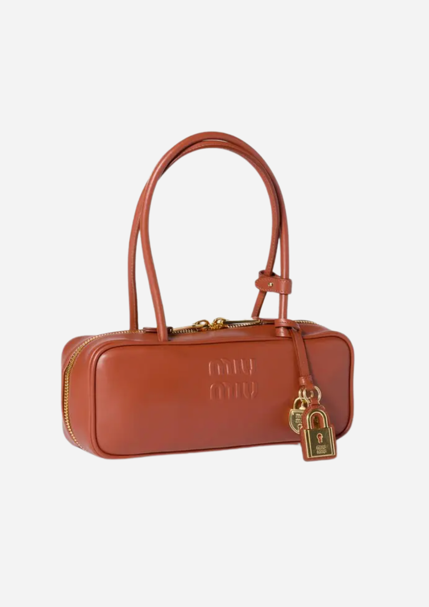 Miu Miu Borsa Beau in Pelle Rust