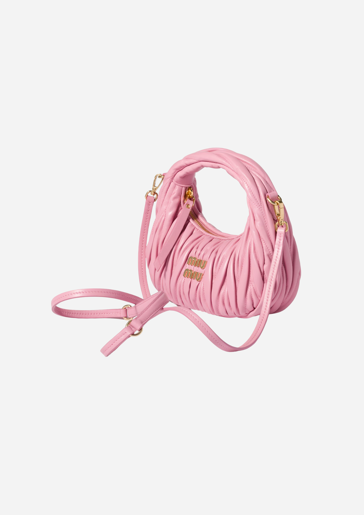 Miu Miu Borsa Hobo Mini Wander Matelassé Nappa Rosa