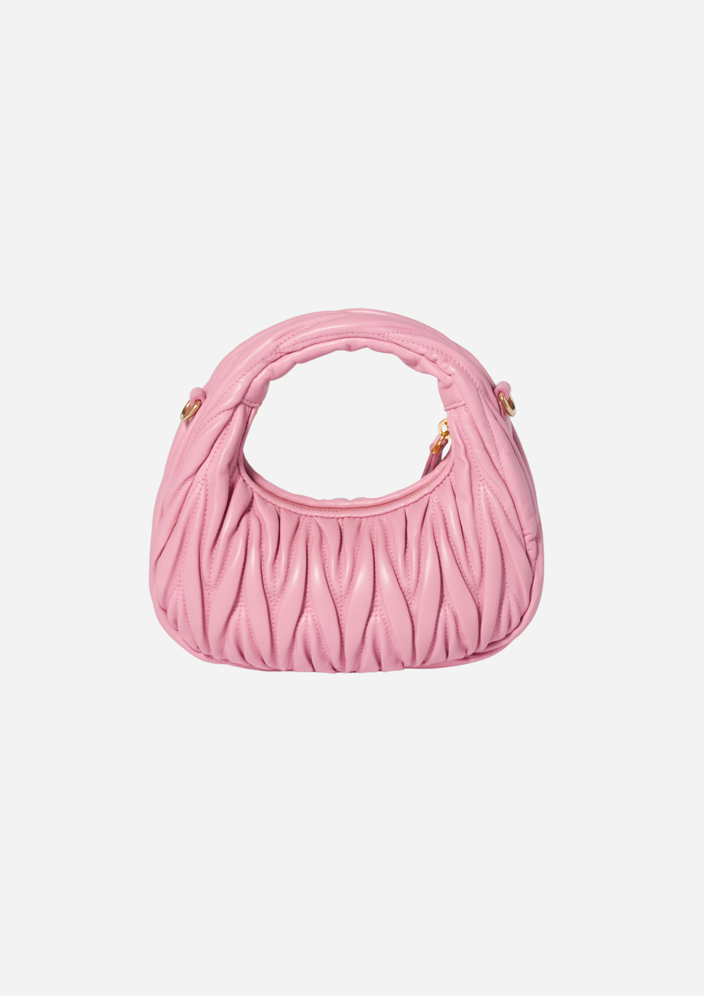 Miu Miu Borsa Hobo Mini Wander Matelassé Nappa Rosa