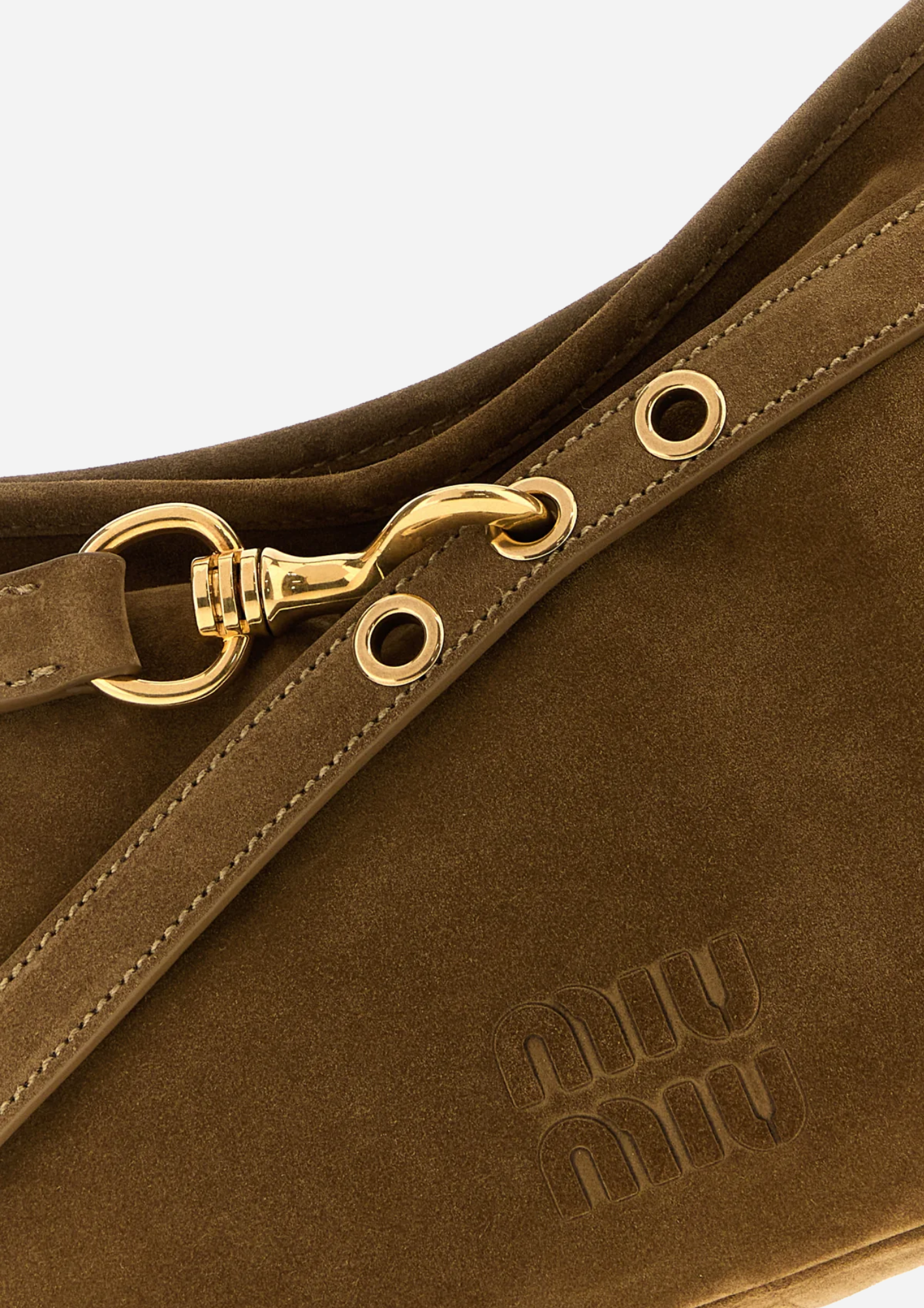 Miu Miu Borsa A Spalla Aventure Biscotto in Pelle Scamosciata