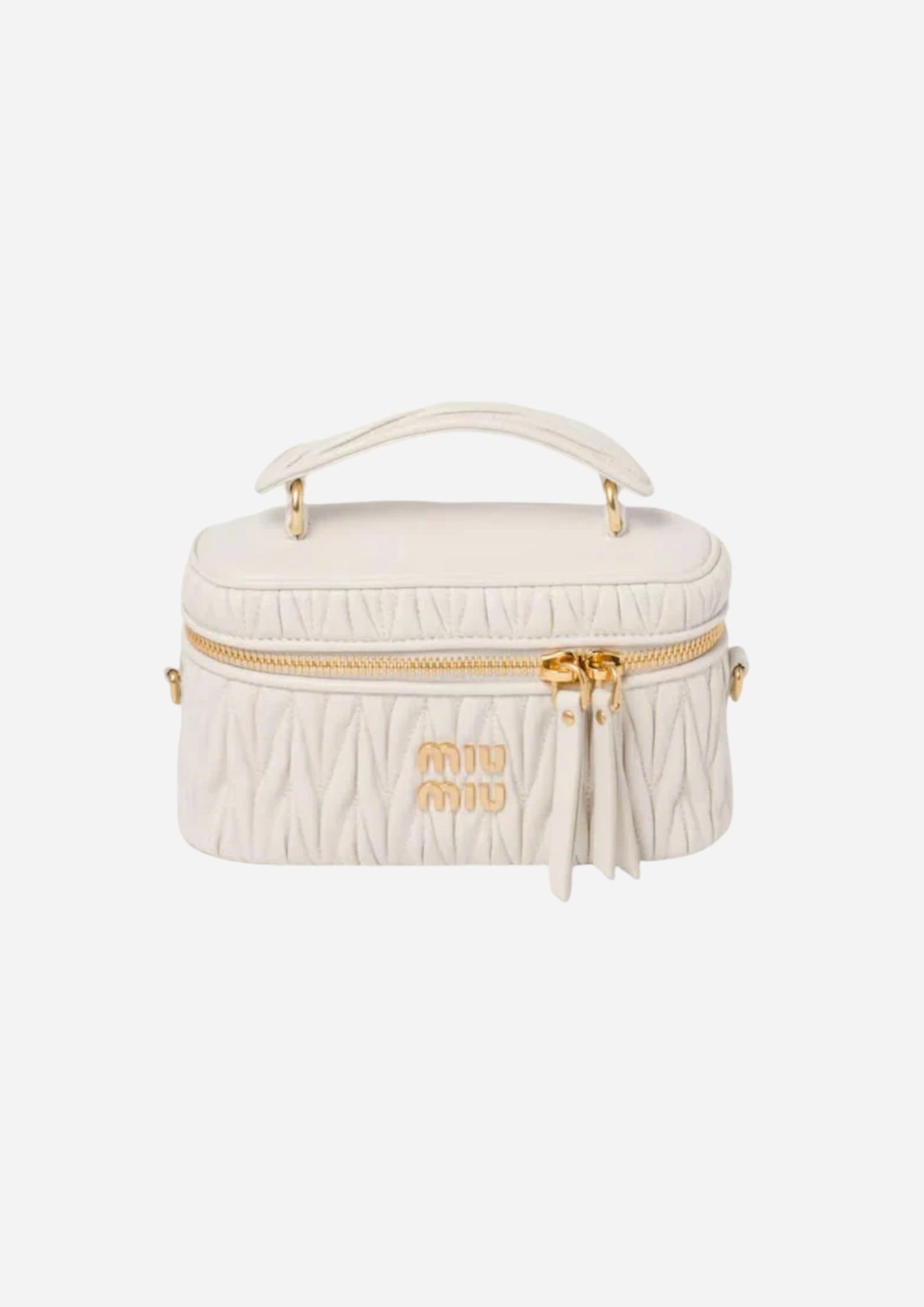 Miu Miu Borsa a Spalla Matelassé in Pelle Nappa Bianca