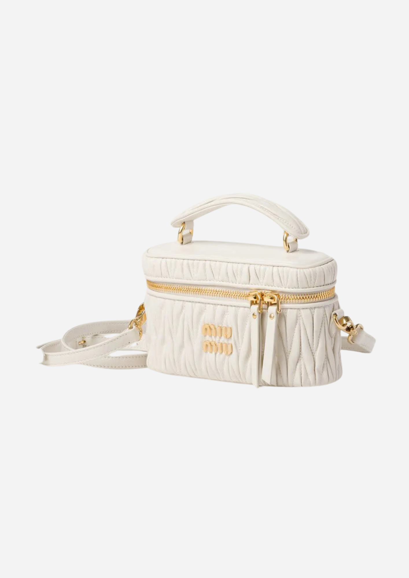 Miu Miu Borsa a Spalla Matelassé in Pelle Nappa Bianca