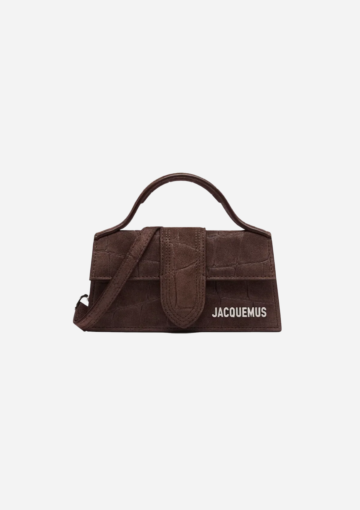 Jacquemus Le Bambino Dark Brown Croc-Embossed