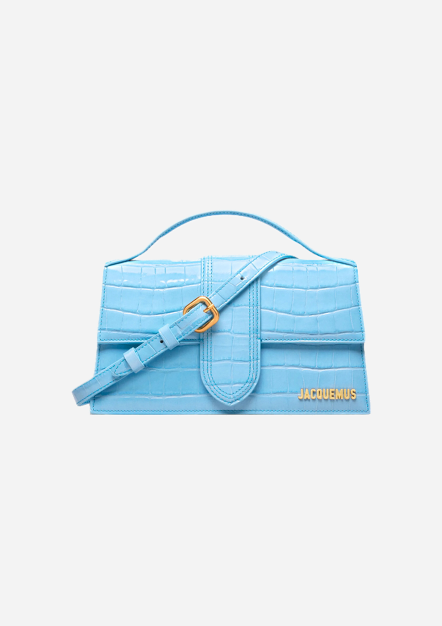 JACQUEMUS GRAND BAMBINO CROCODILE BLUE