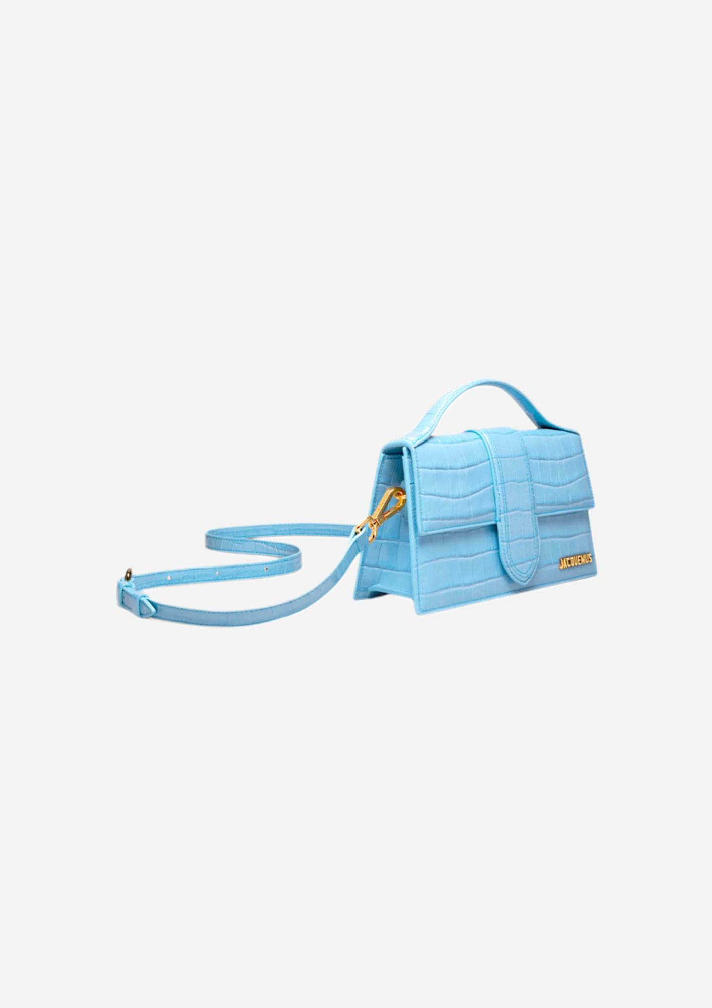 JACQUEMUS GRAND BAMBINO CROCODILE BLUE