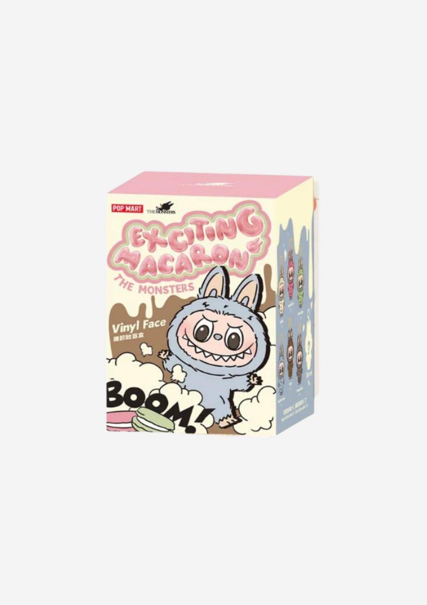 POP MART LABUBU LES MONSTRES MACARONS EXCITANTS VINYLE PELUCHE PENDENTIF (1 BOÎTE AVEUGLE)