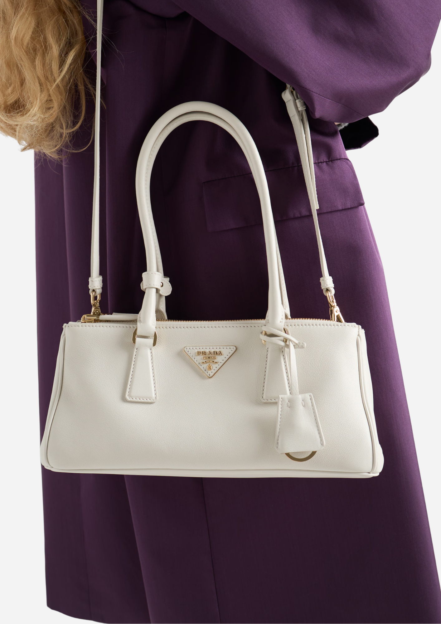 BORSA PRADA GALLERIA MEDIUM IN PELLE BIANCA