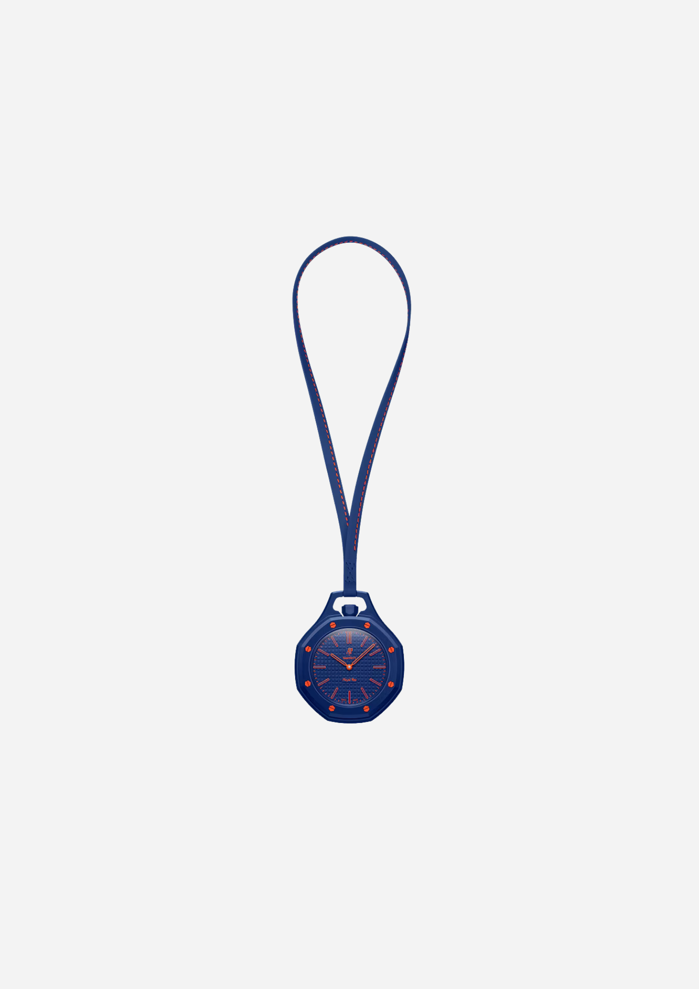 Audemars Piguet x Swatch Royal Pop ORENJI HACHI vista frontale con cordino