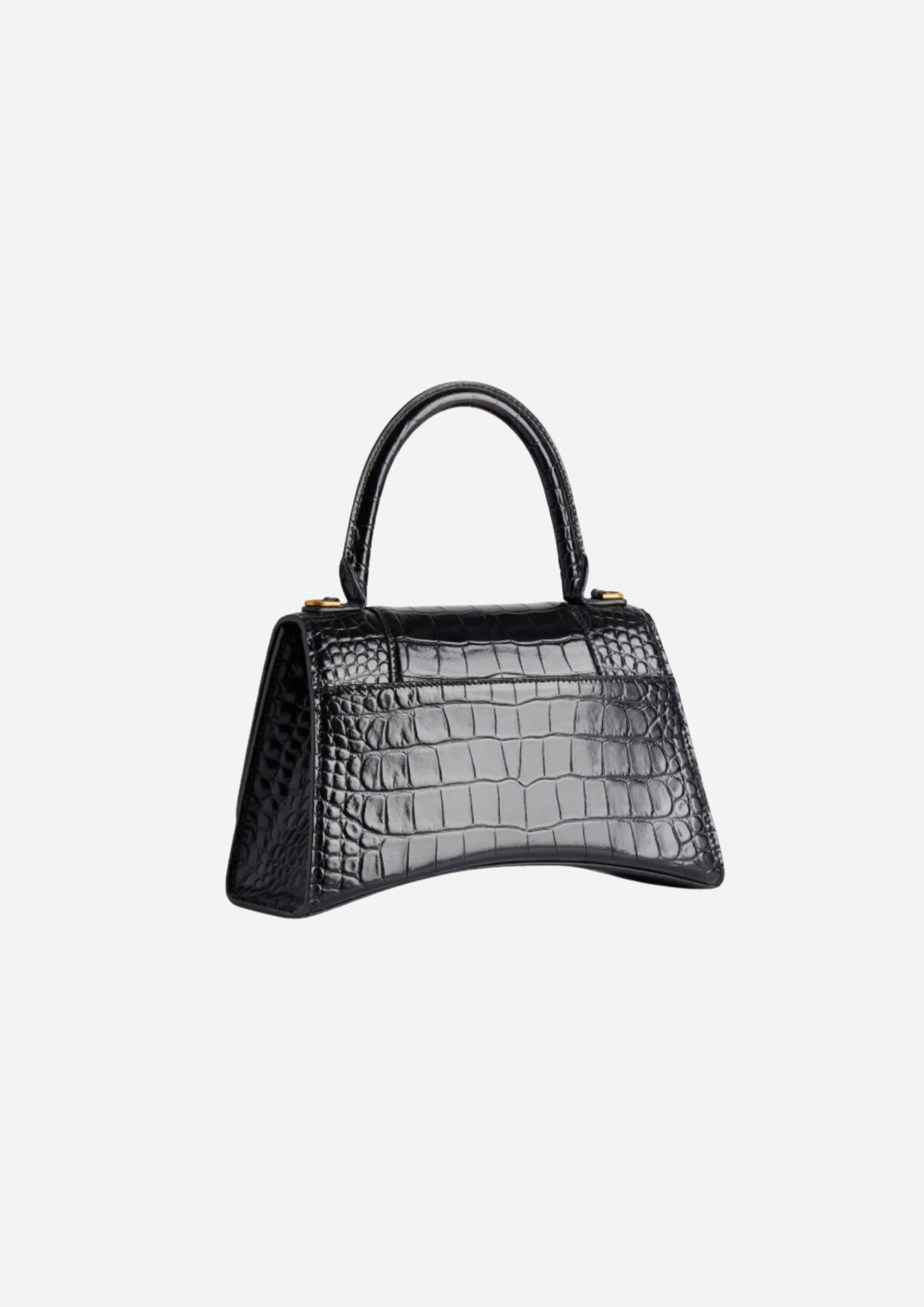 Balenciaga Hourglass Small nera stampa coccodrillo vista posteriore