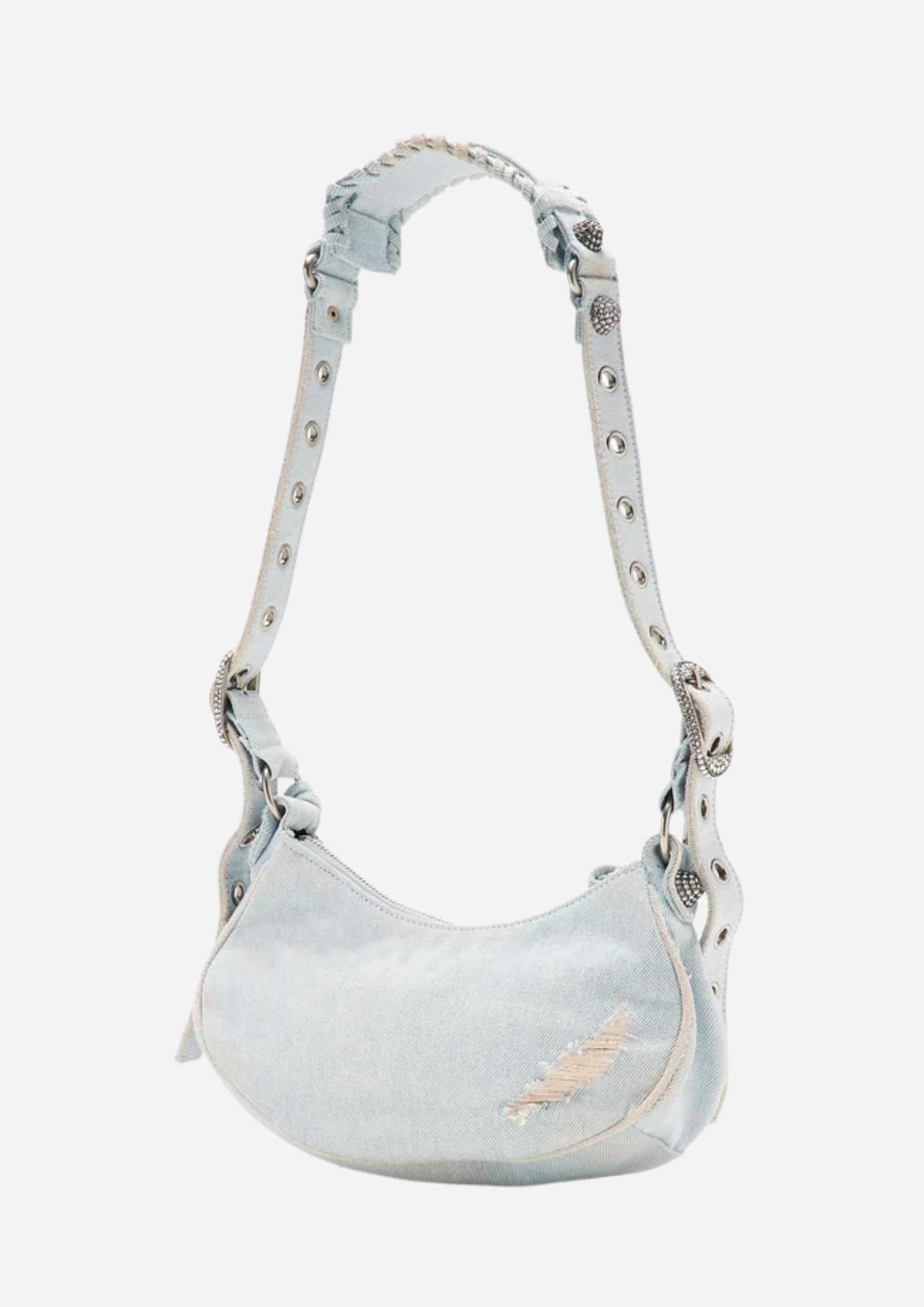 Balenciaga Le Cagole XS in denim blu vista posteriore