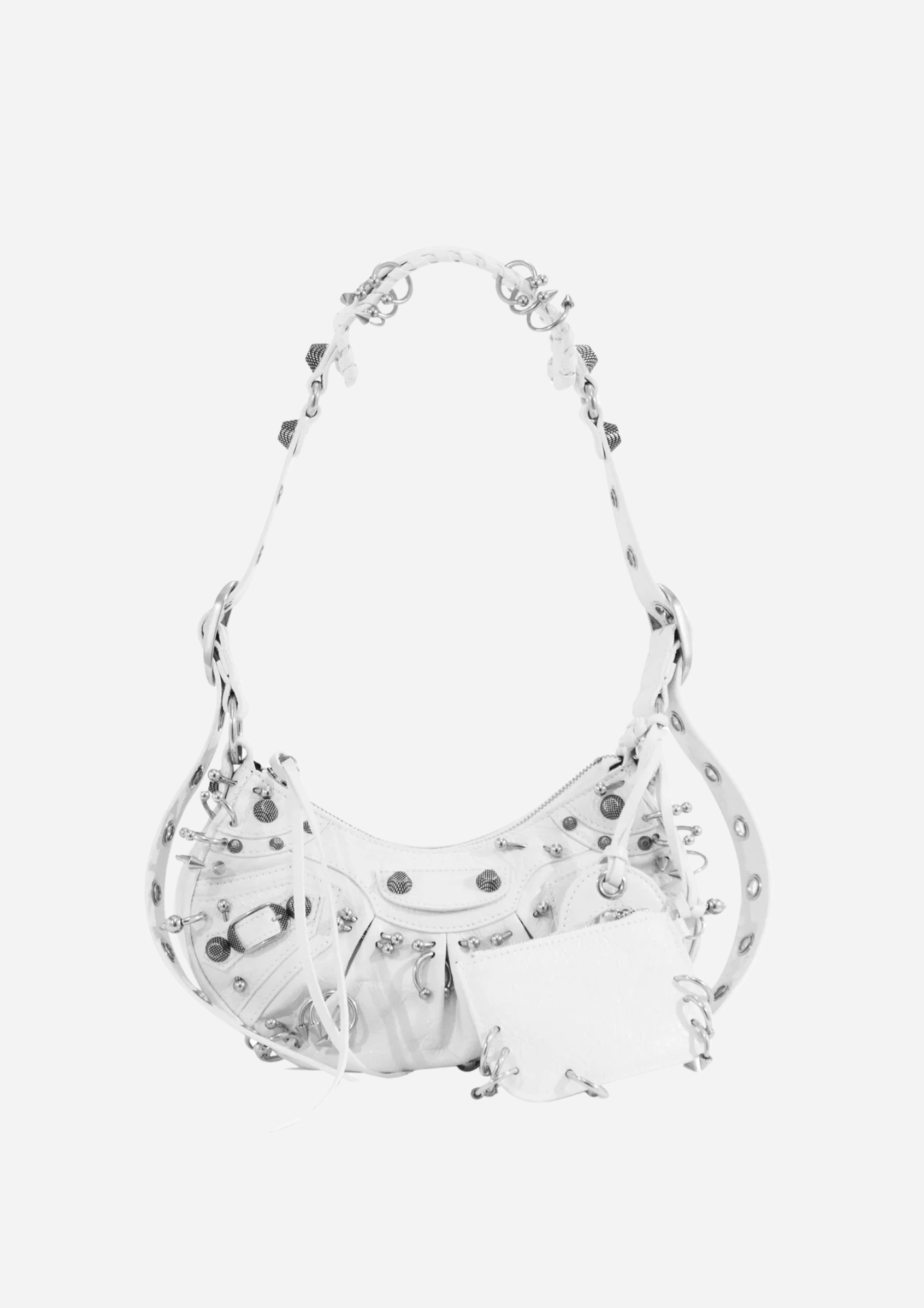 Balenciaga Le Cagole XS Piercing bianca vista frontale