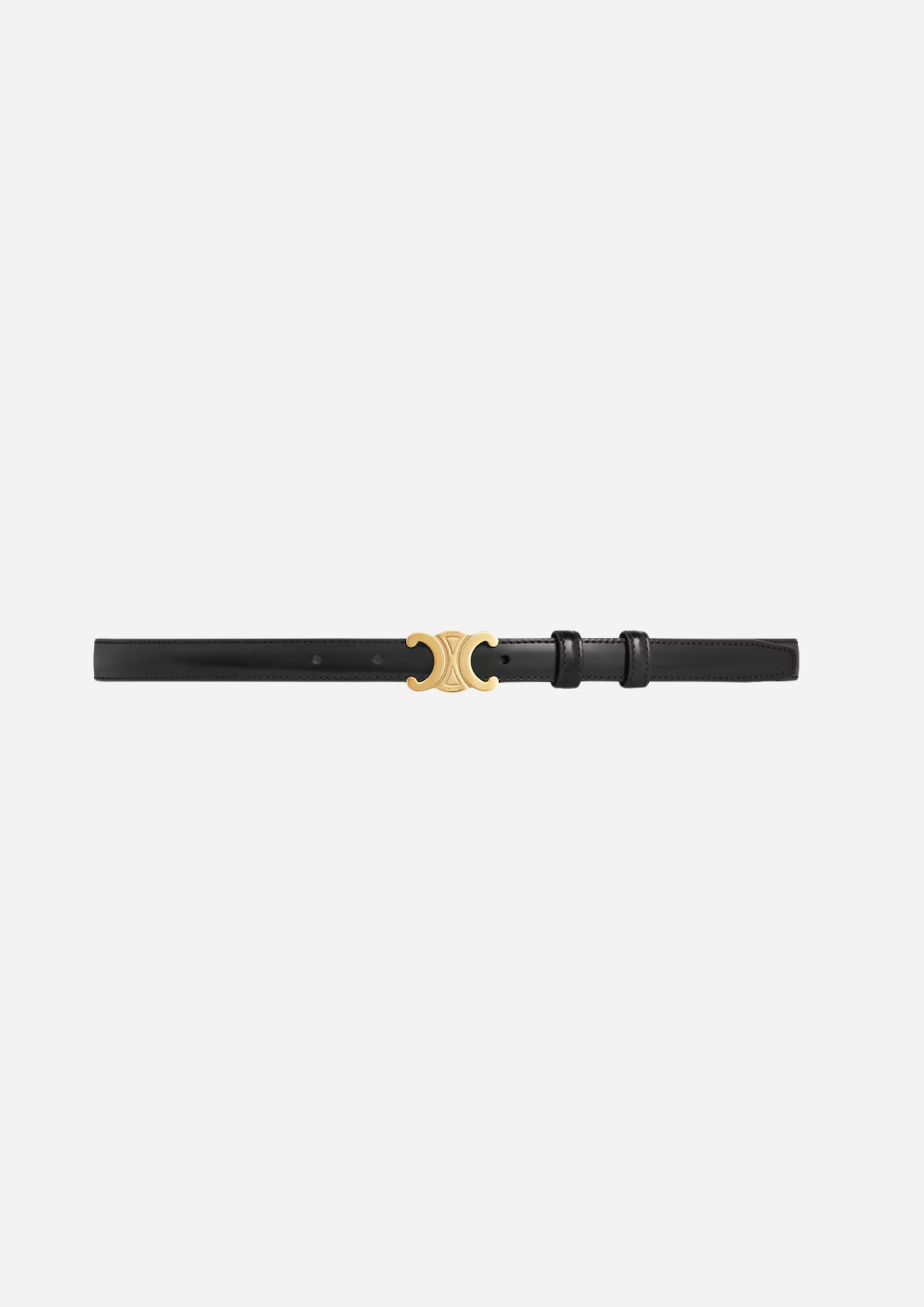Celine Cintura Triomphe 25 mm nera vista frontale distesa