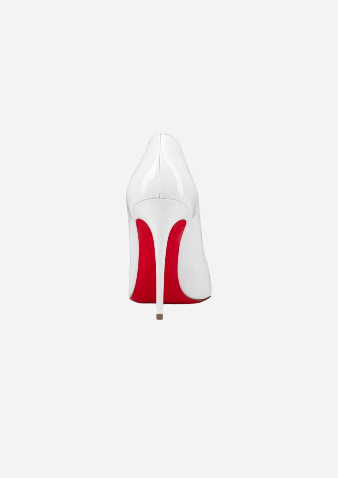 Christian Louboutin Hot Chick 100 bianca vista posteriore con suola rossa