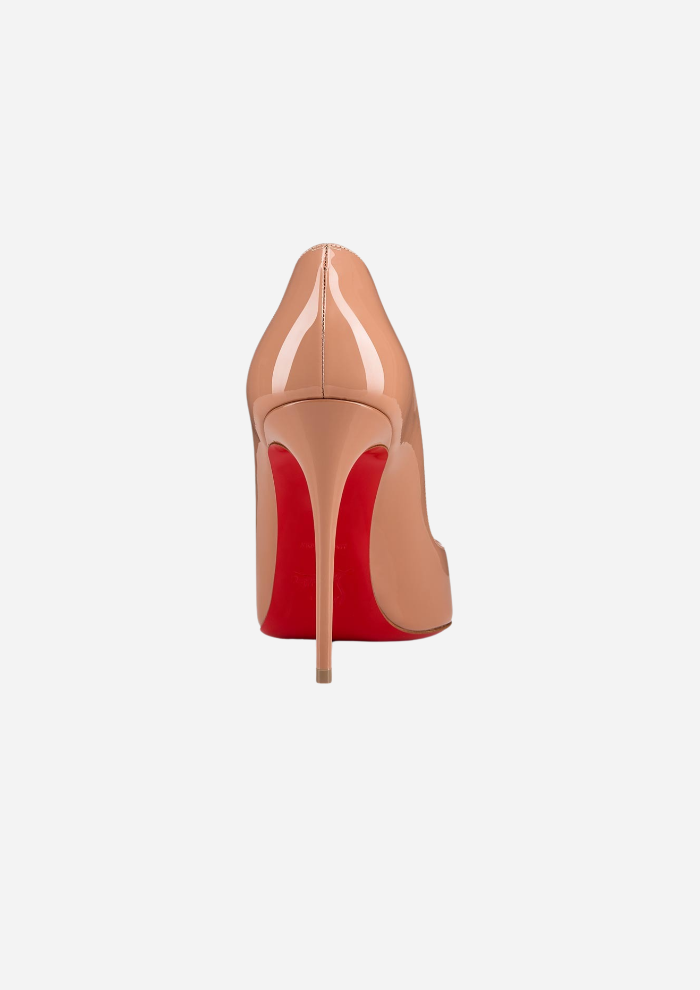 Christian Louboutin Hot Chick 100 Blush vista posteriore con suola rossa