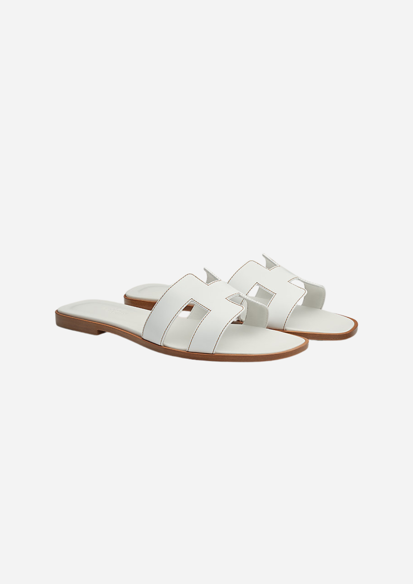 Sandali Hermès Oran bianchi in vitello Box visti a tre quarti