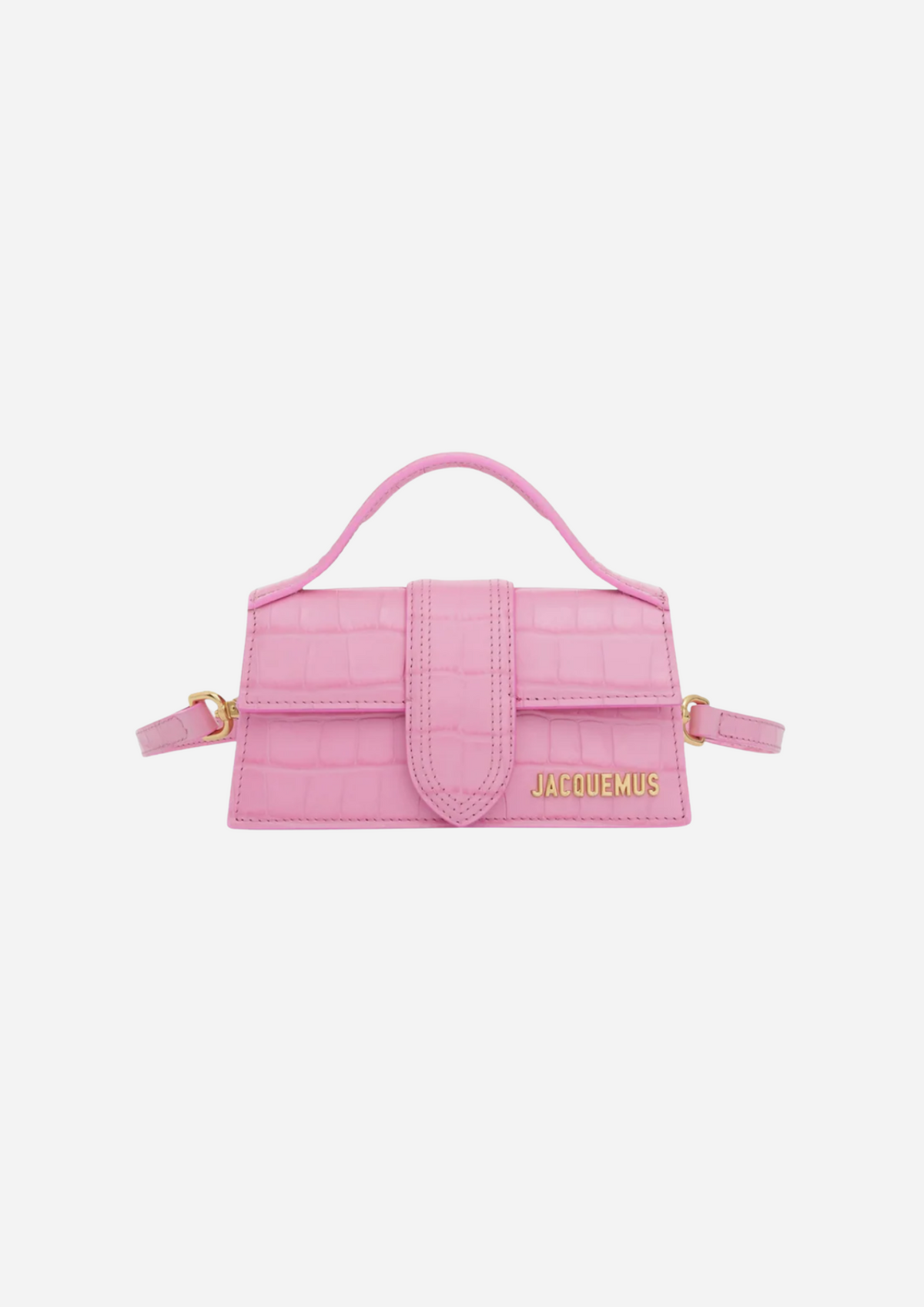 Jacquemus Le Bambino Rosa Effetto Coccodrillo, vista frontale
