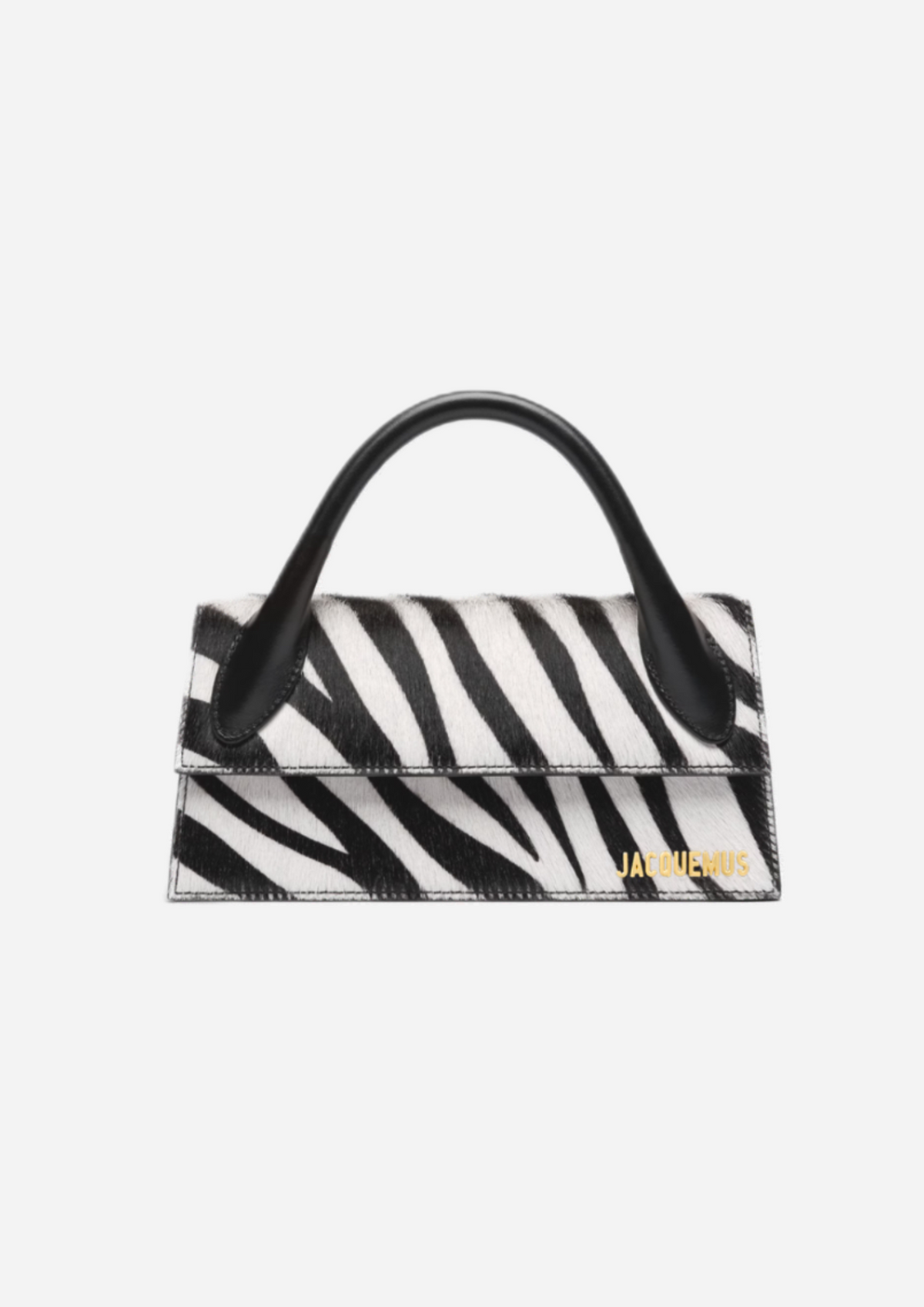 Jacquemus Le Chiquito Long Nero e Bianco Stampa Zebra, vista frontale