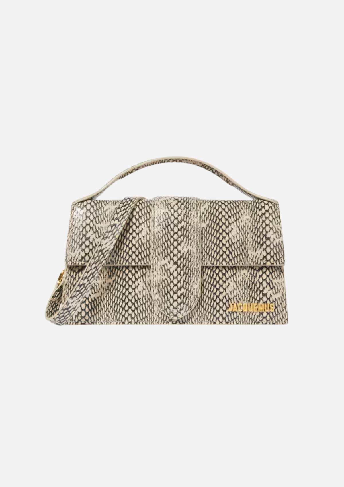 Jacquemus Le Grand Bambino Beige Effetto Pitone, vista frontale