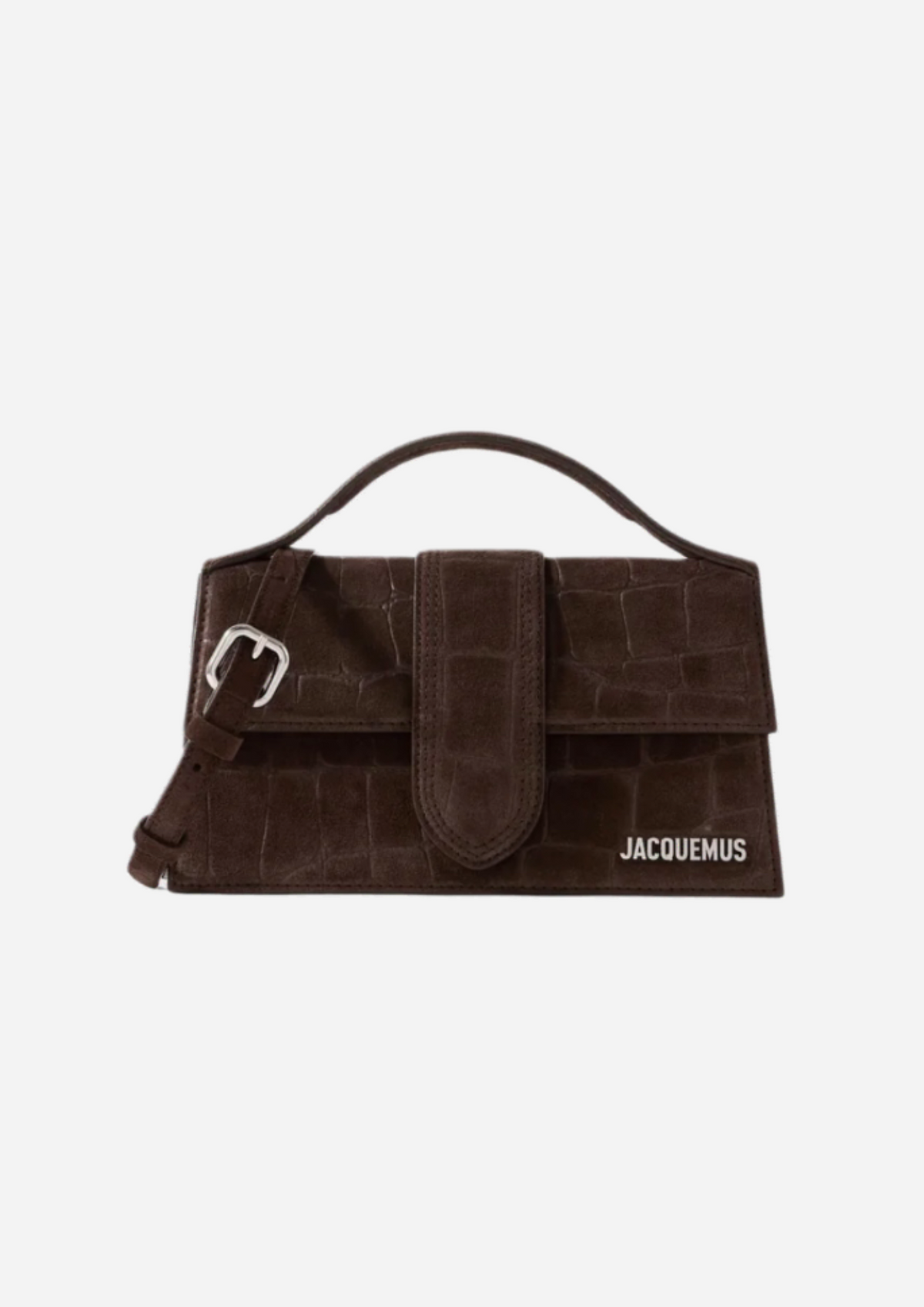 Jacquemus Le Grand Bambino Marrone Scuro, vista frontale