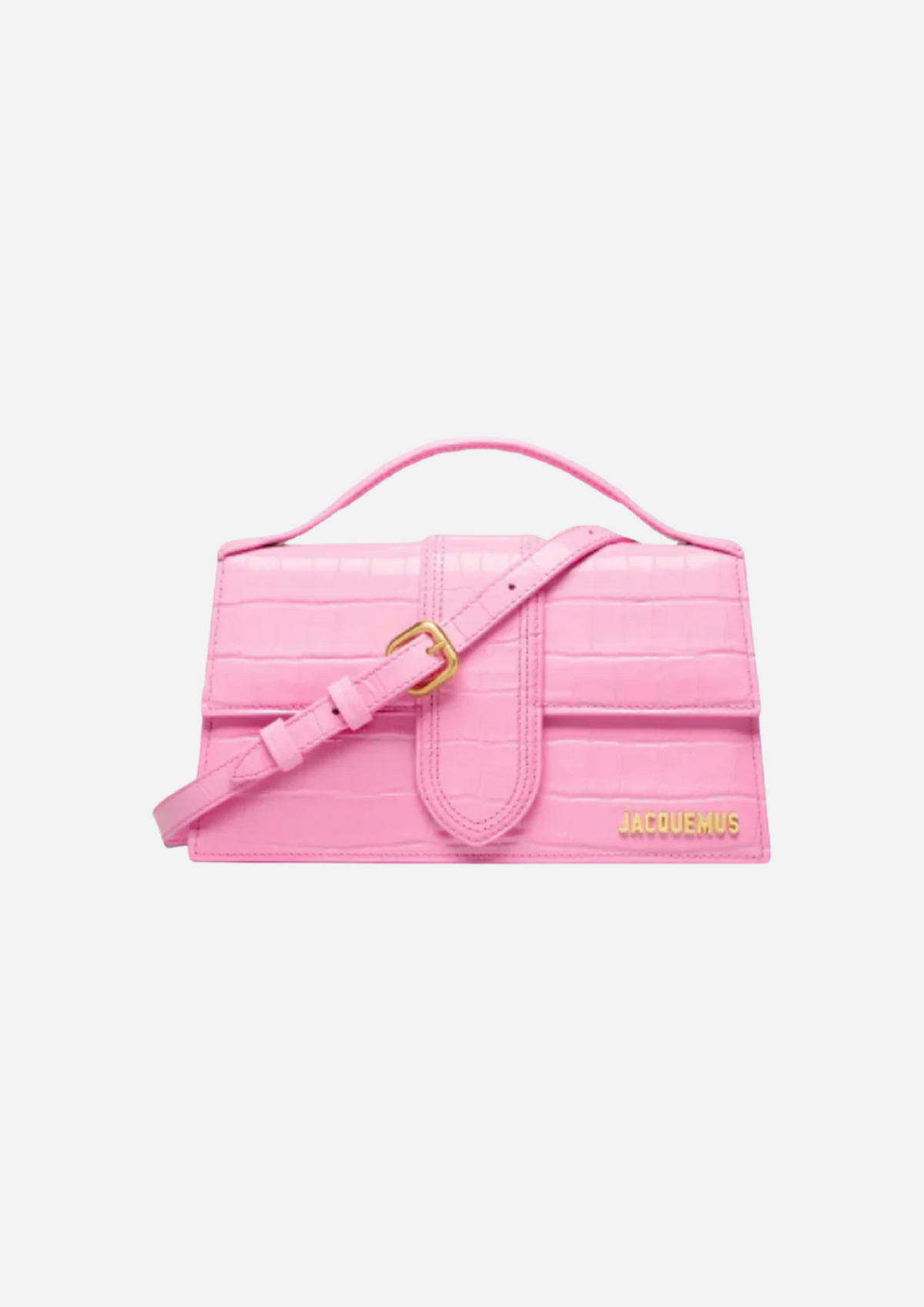 Jacquemus Le Grand Bambino Rosa Effetto Coccodrillo, vista frontale