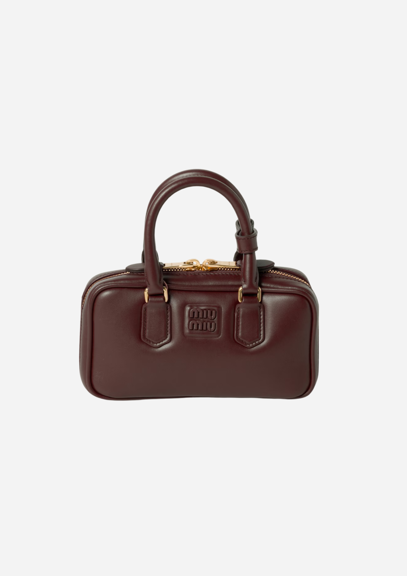 Miu Miu Arcadie Mini Radica in Pelle di Vitello, vista frontale