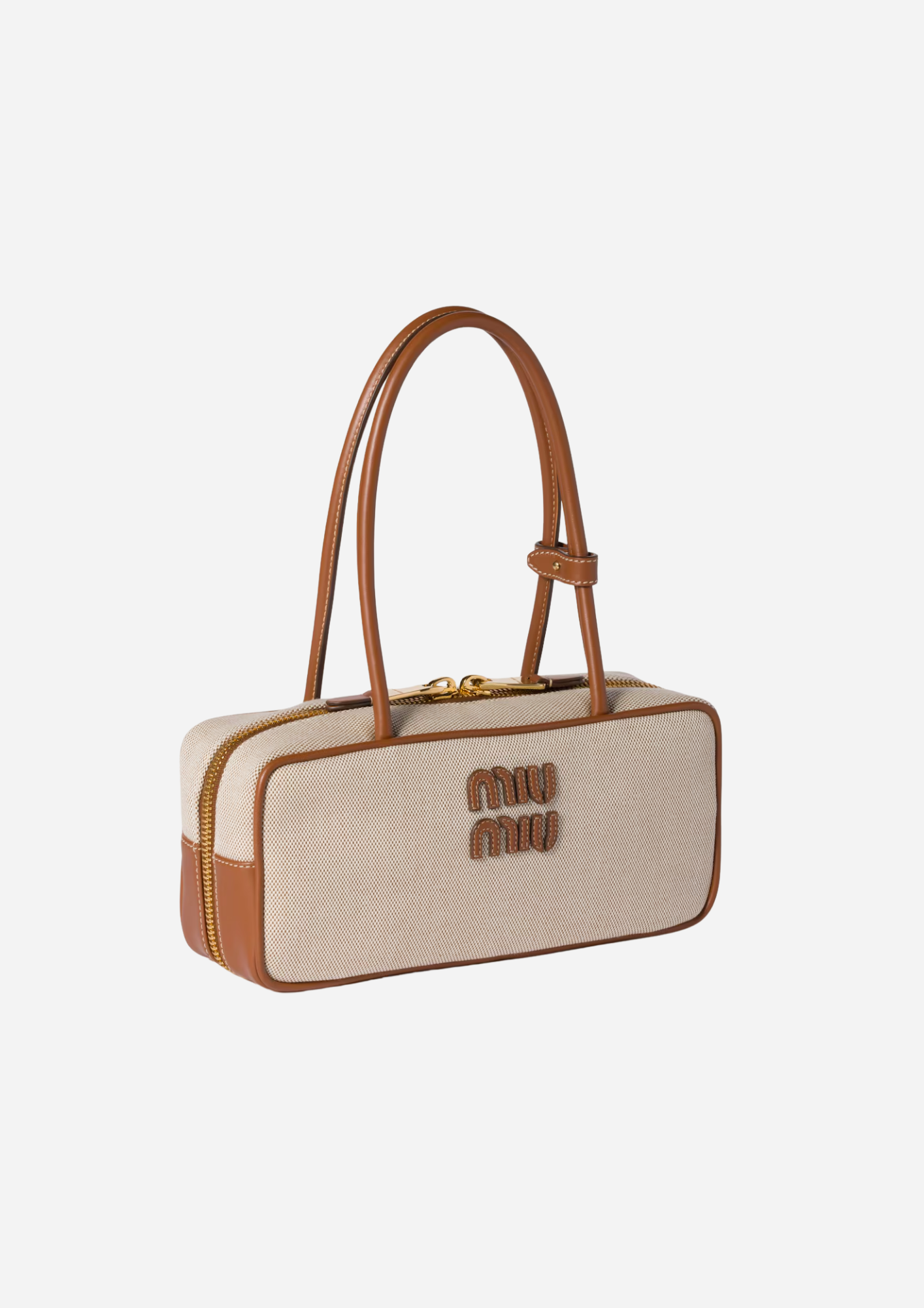 Miu Miu Beau Canvas Beige Brandy - 5BB173_ACRN_F062F_V_OWM | MilanoMarktPlace