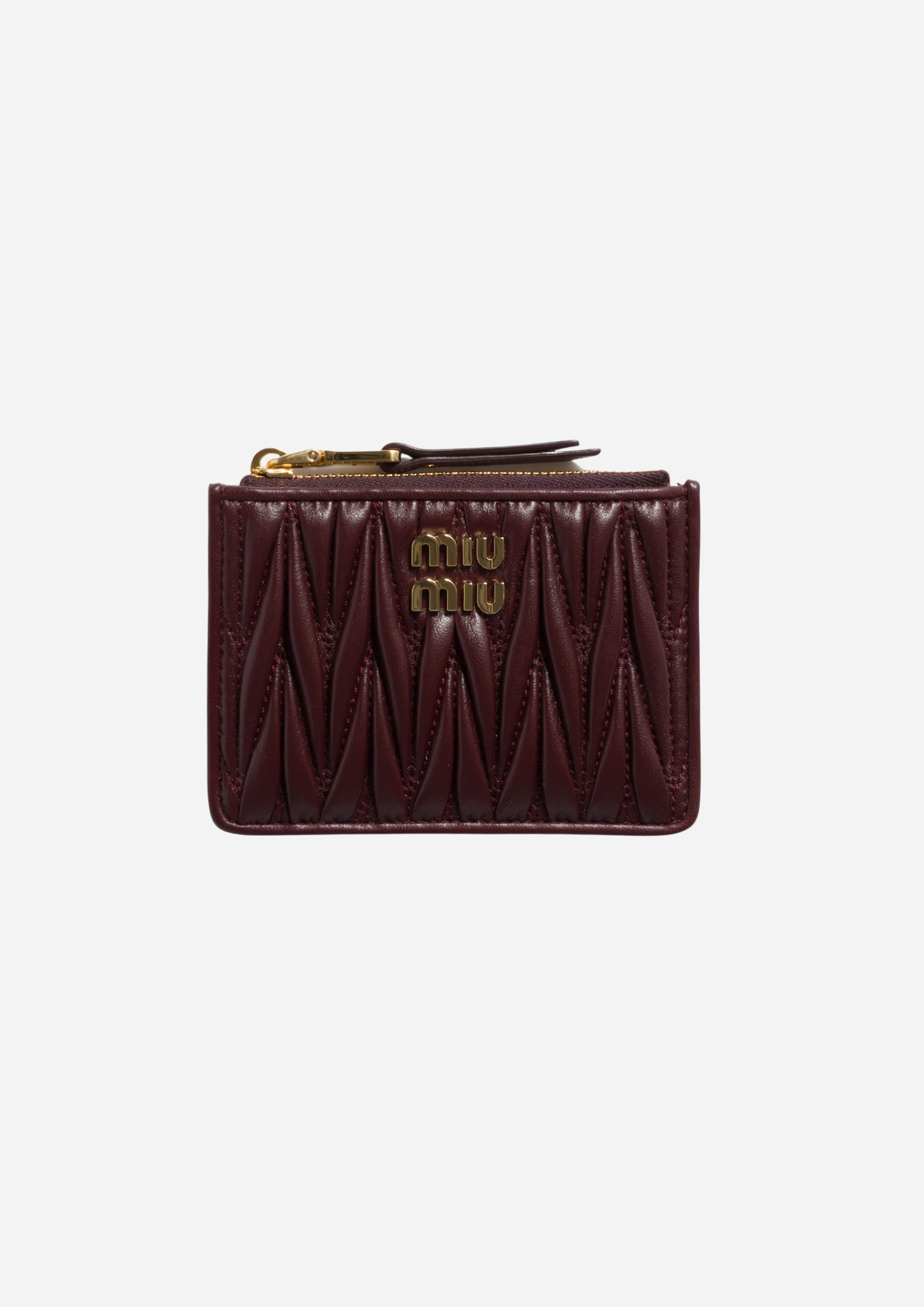 Miu Miu Portacarte Burgundy in Nappa Matelassé - 5MC093_AFPP_F0007 | MilanoMarktPlace