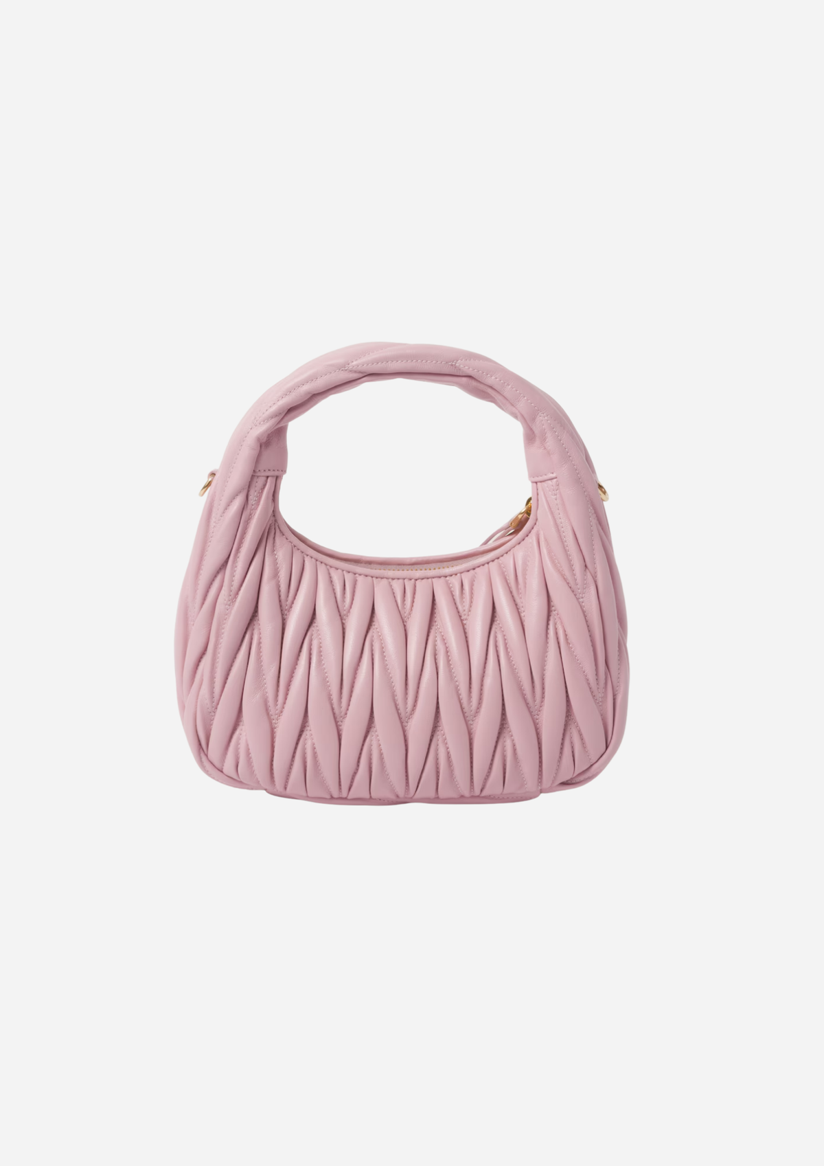 Miu Miu Wander Hobo Piccola Alabastro in Nappa Matelassé, vista posteriore