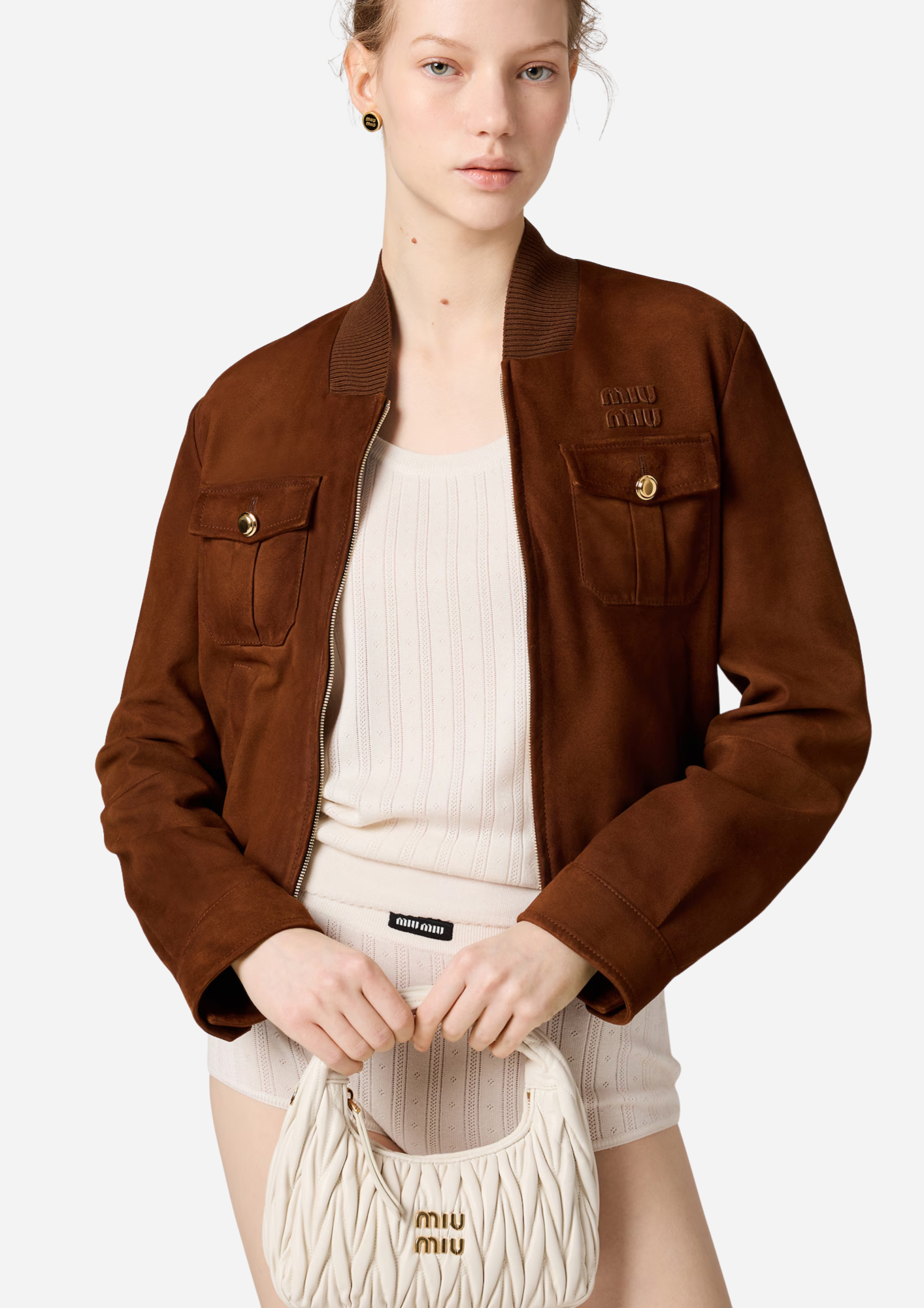 Miu Miu Wander Hobo Small Matelassé Bianca - 5BC125_AN88_F0009_V_OOY | MilanoMarktPlace