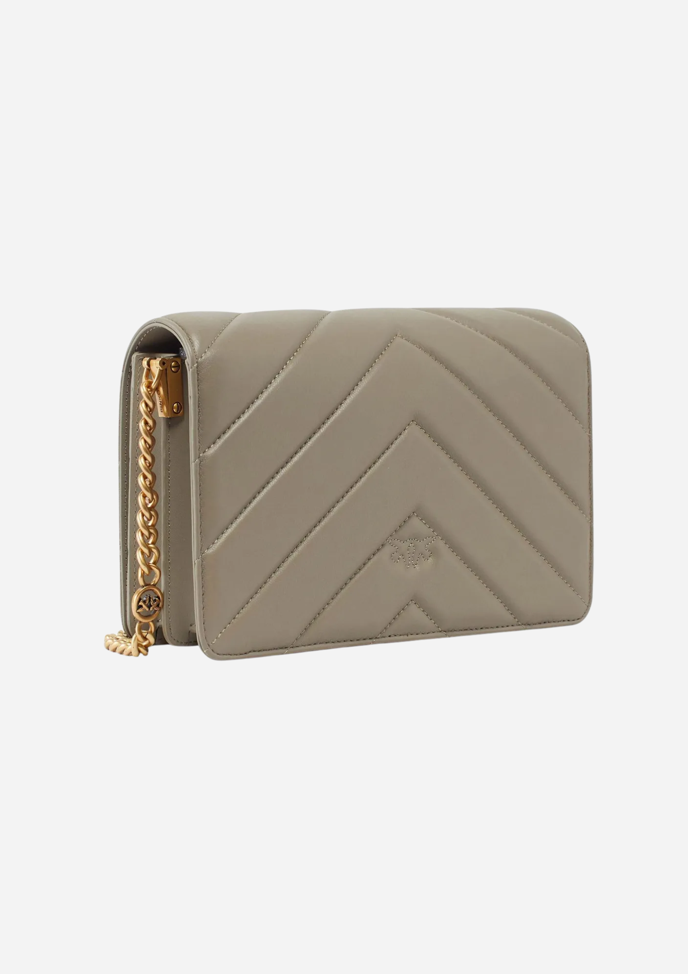 Vista posteriore della Pinko Love Bag Click Classic Noce con tracolla