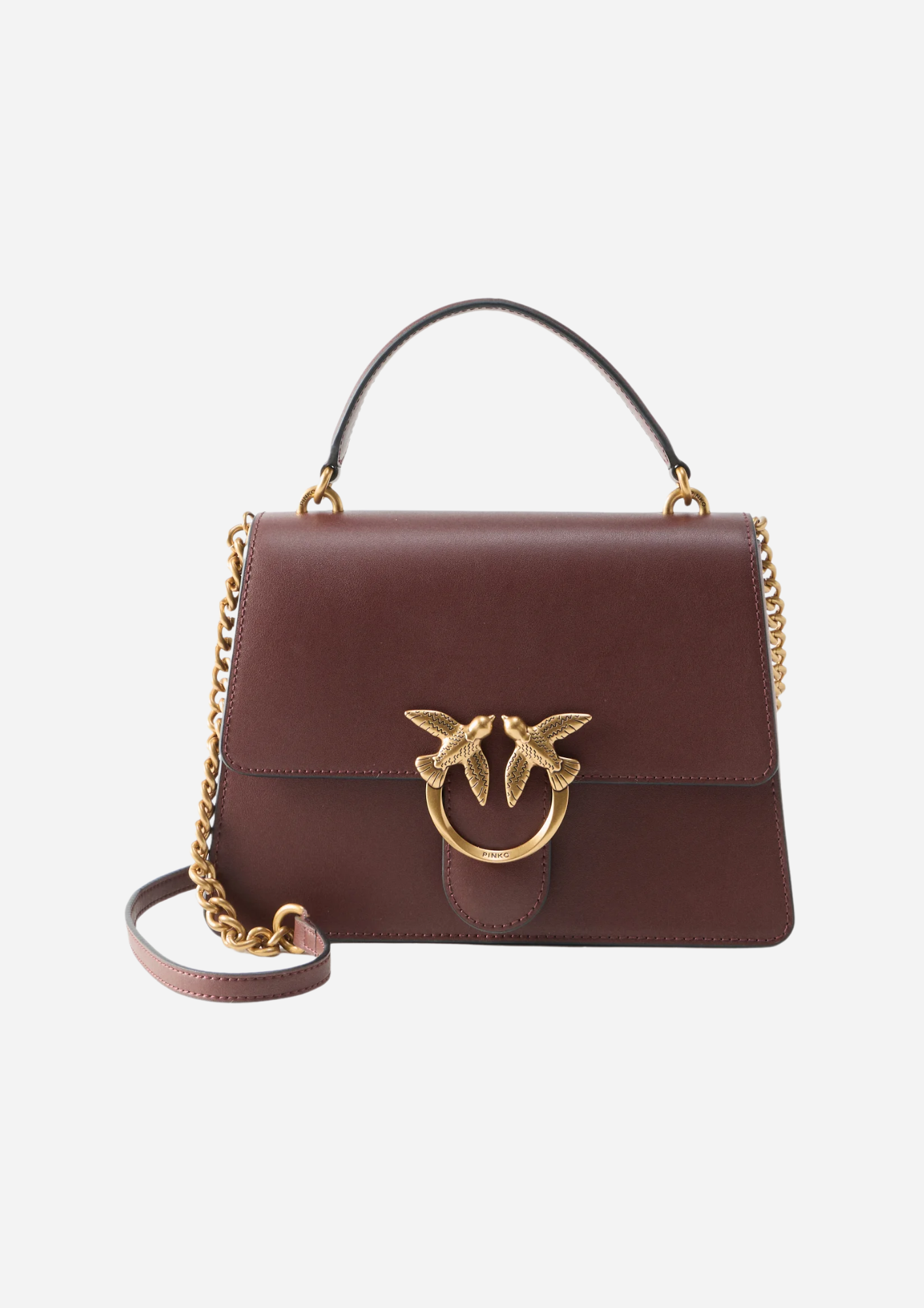 Pinko Love One Classic Burgundy Wine in pelle vista frontale