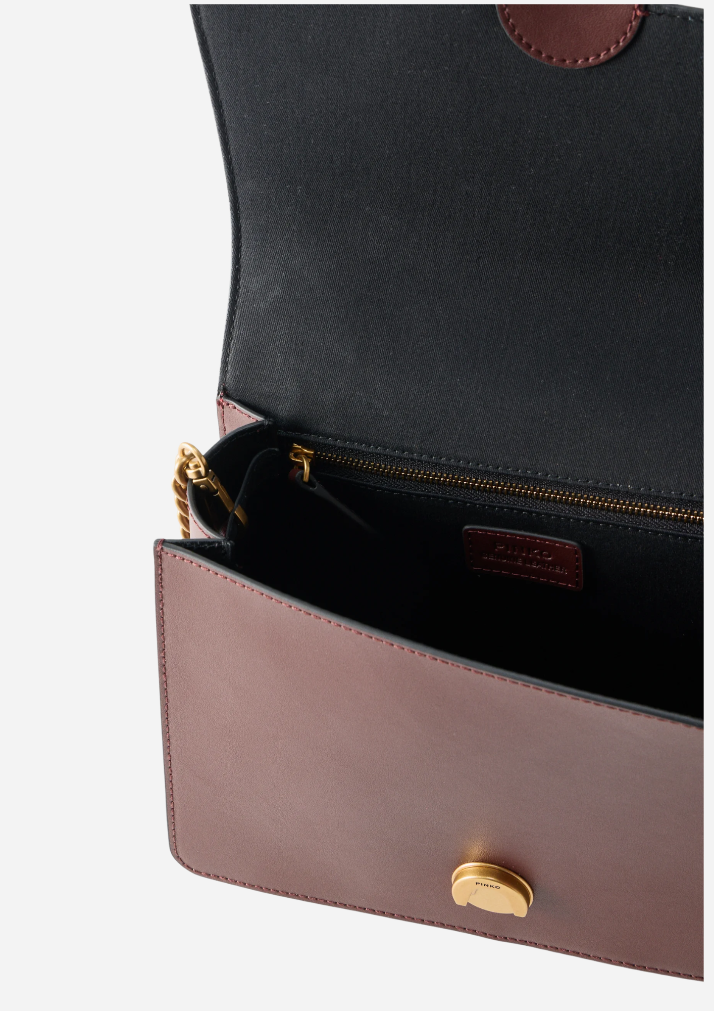 Interno della Pinko Love One Classic Burgundy Wine con divisorio zip