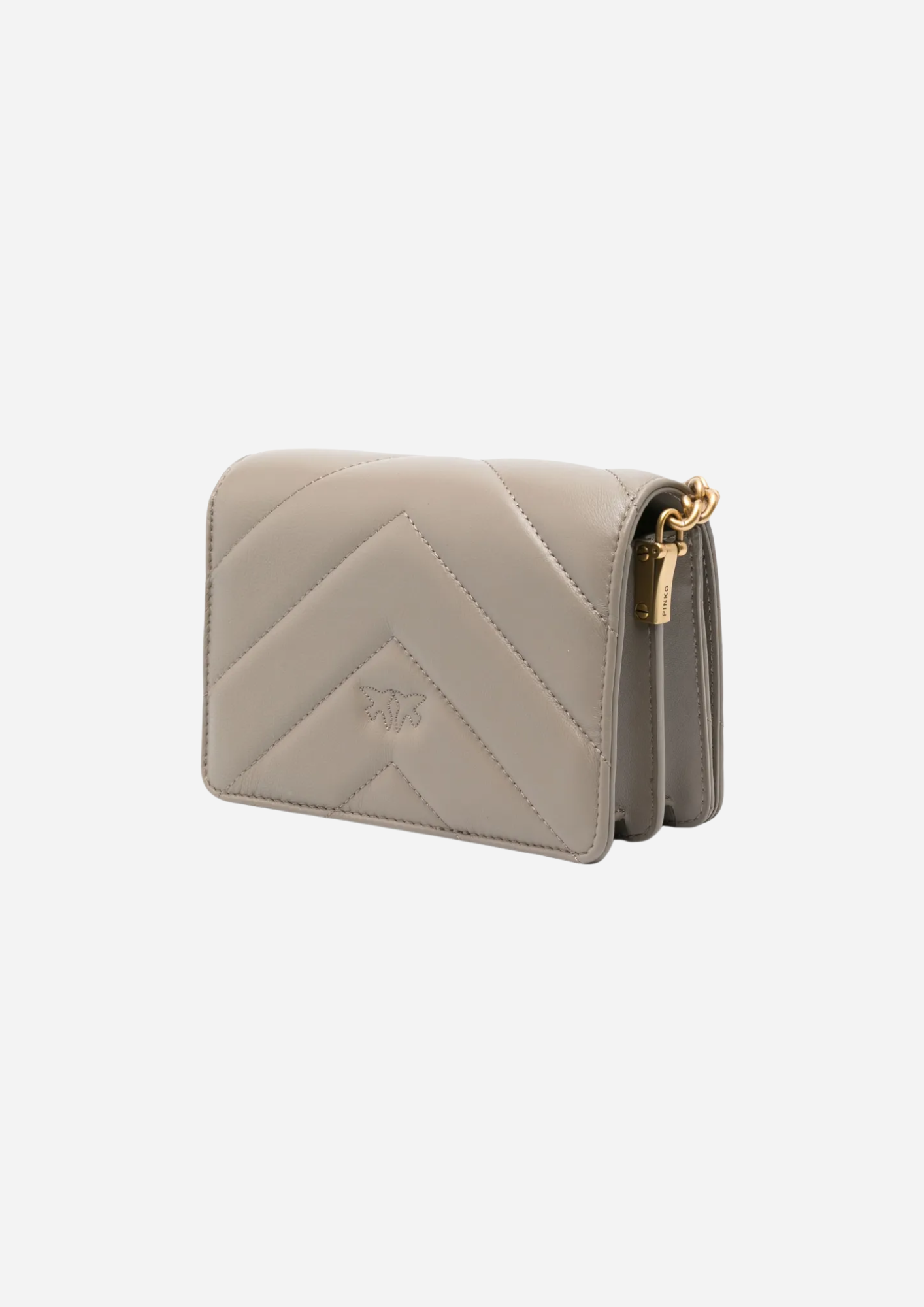 Vista posteriore della Pinko Mini Love Bag Click Big Chevron Noce