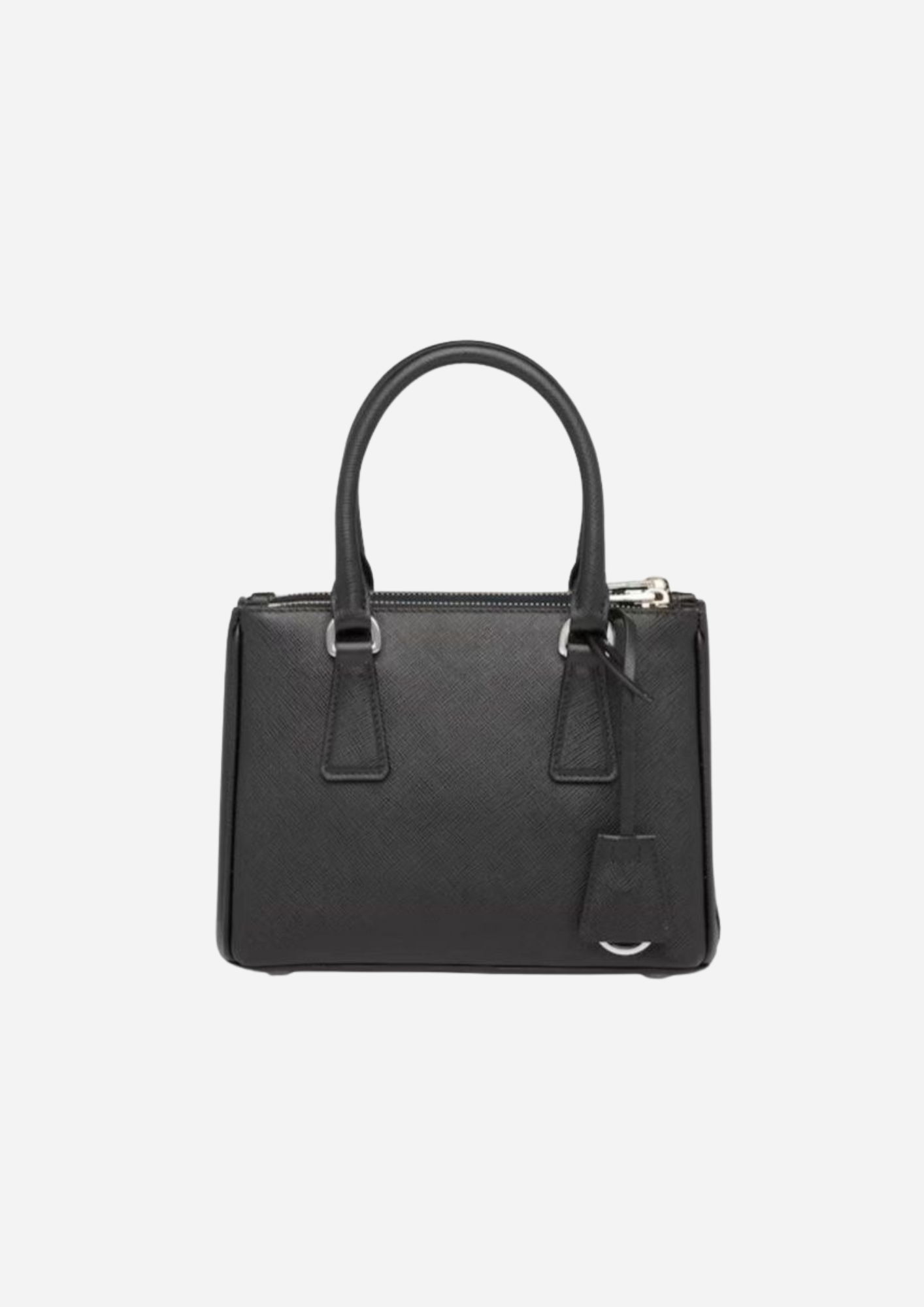 Prada Galleria Mini nera in pelle Saffiano vista posteriore
