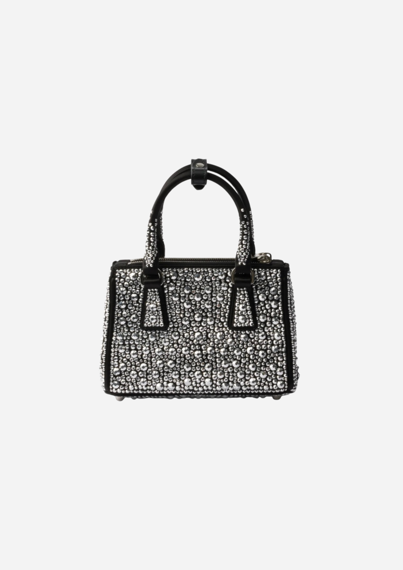 Prada Galleria Mini Platino in Raso con Cristalli, vista posteriore