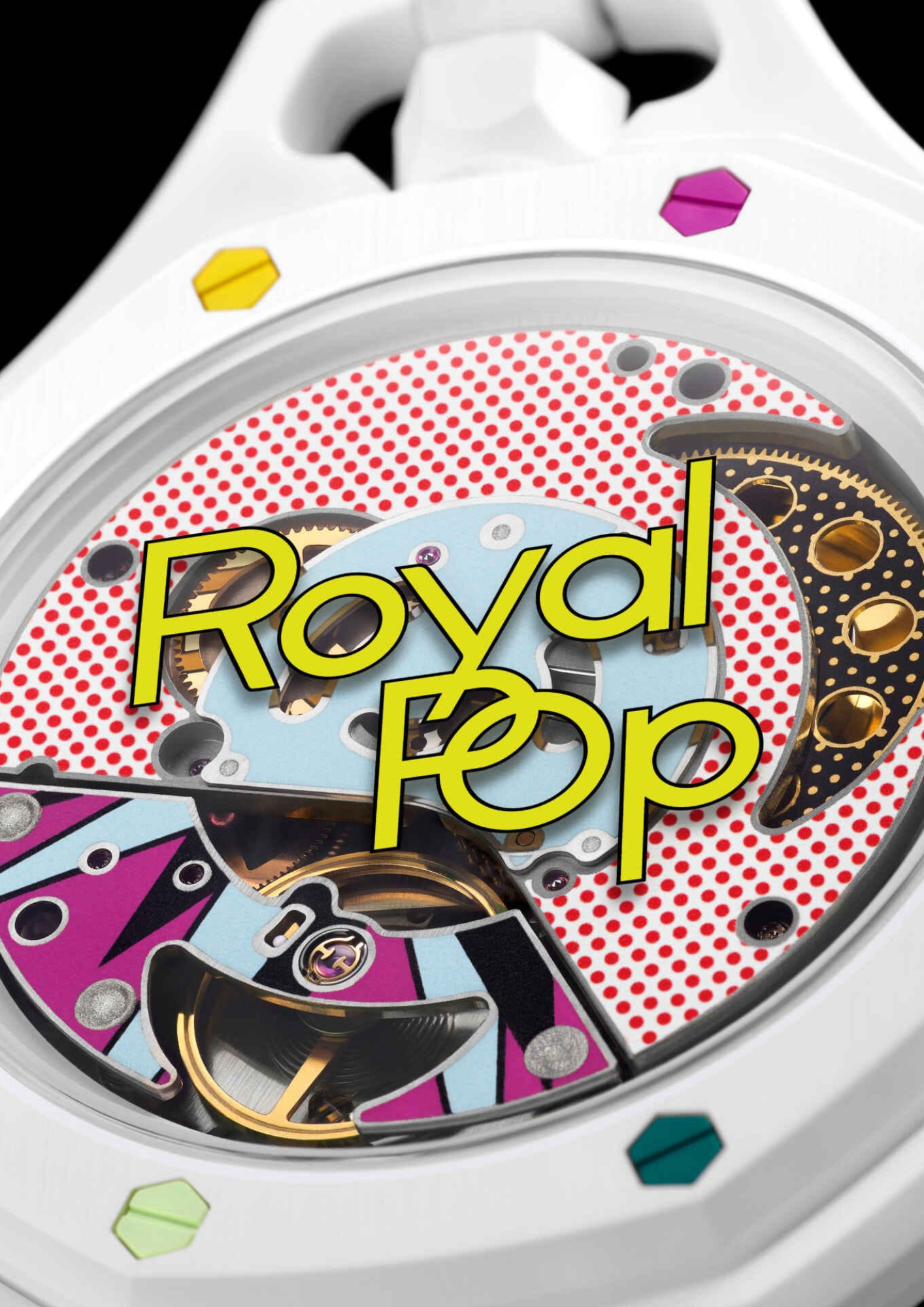 Fondello trasparente del Royal Pop HUIT BLANC con movimento SISTEM51