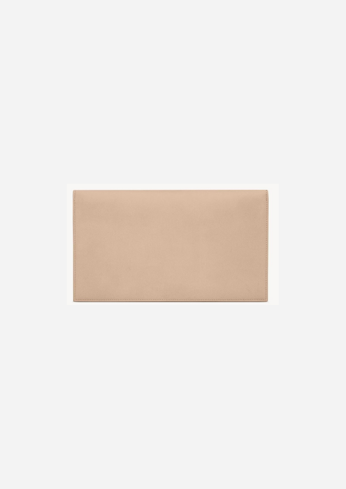 Saint Laurent Pochette Uptown Beige Scuro in Pelle Grain de Poudre, vista posteriore